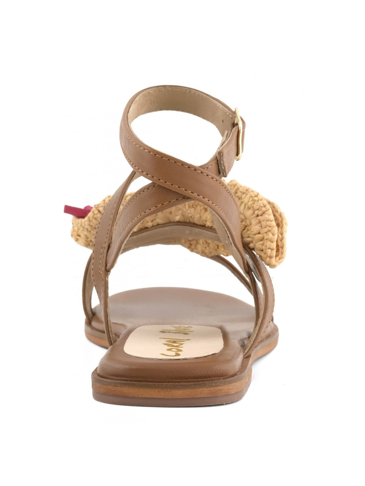 Coral Blue Sandalo Donna Leather sandal with rouche - CB.R226.11 TAN