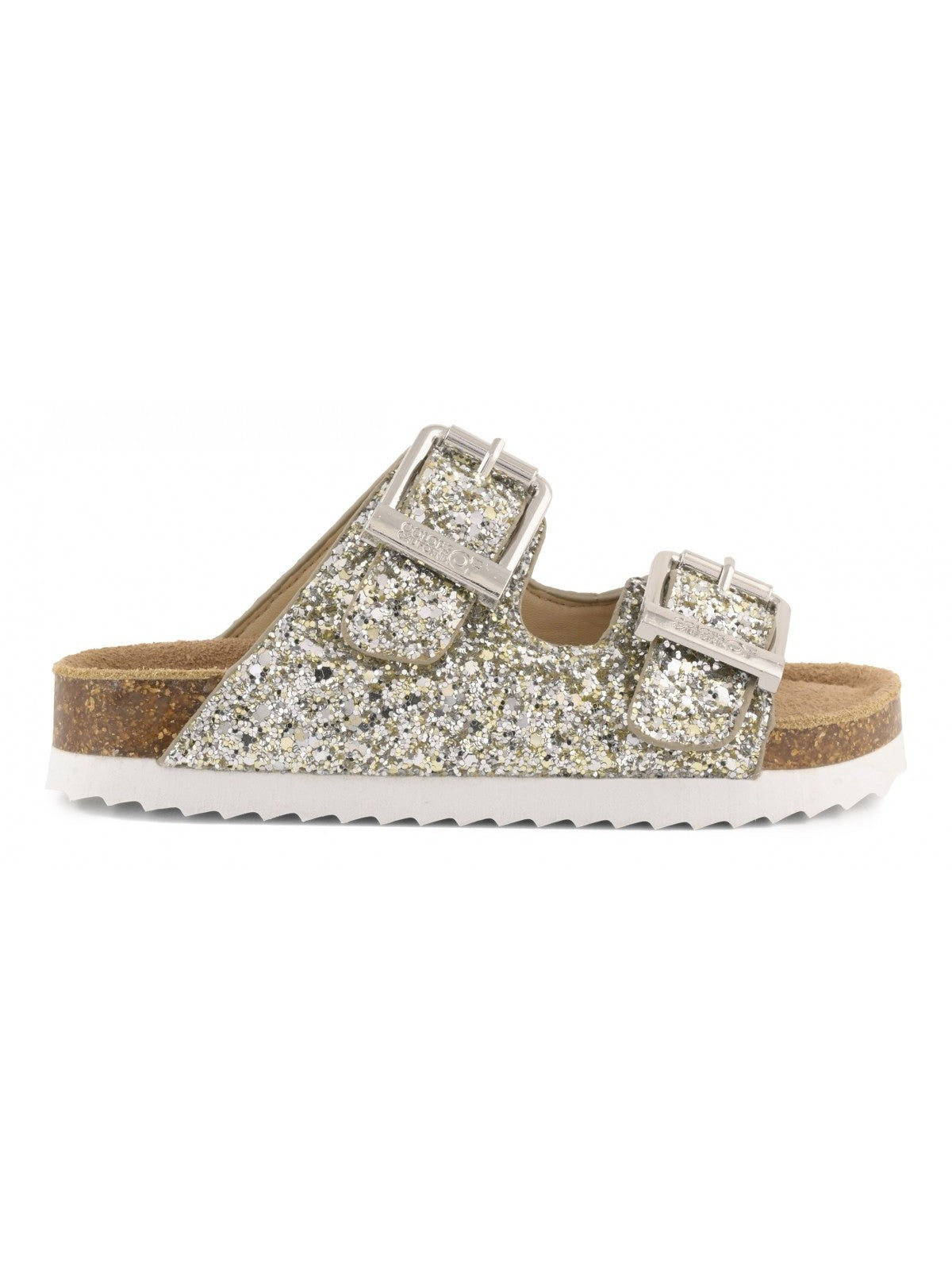 Colors Of California Sandalo Bambine e ragazze glitter sandal 2 buckles - HC.2415N SIL
