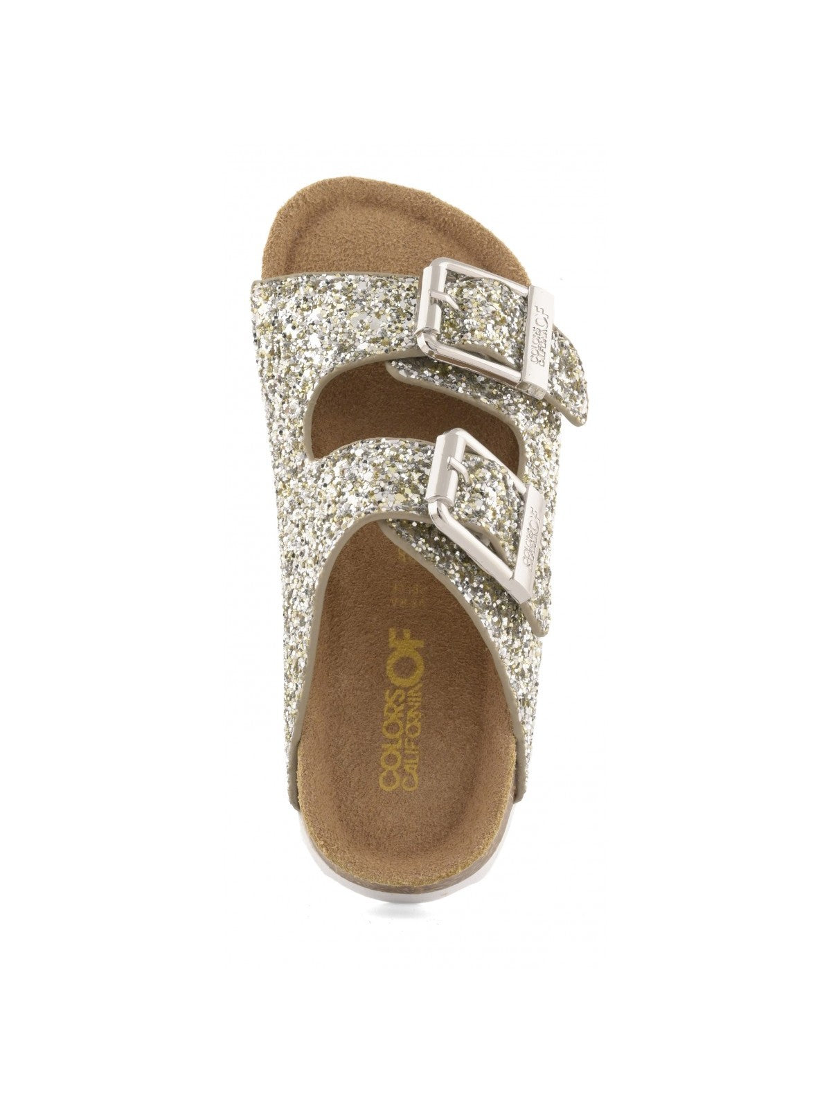 Colors Of California Sandalo Bambine e ragazze glitter sandal 2 buckles - HC.2415N SIL