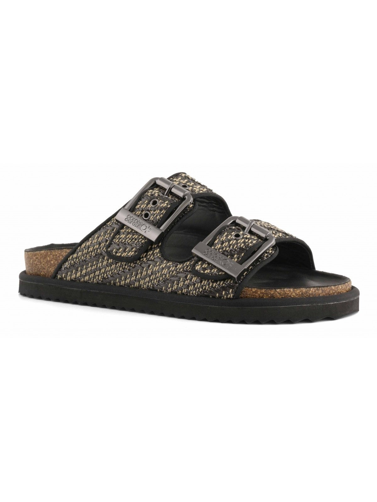 Colors Of California Sandalo Donna Two buckle sandal metal rafia - HC.BIOW600 BLA