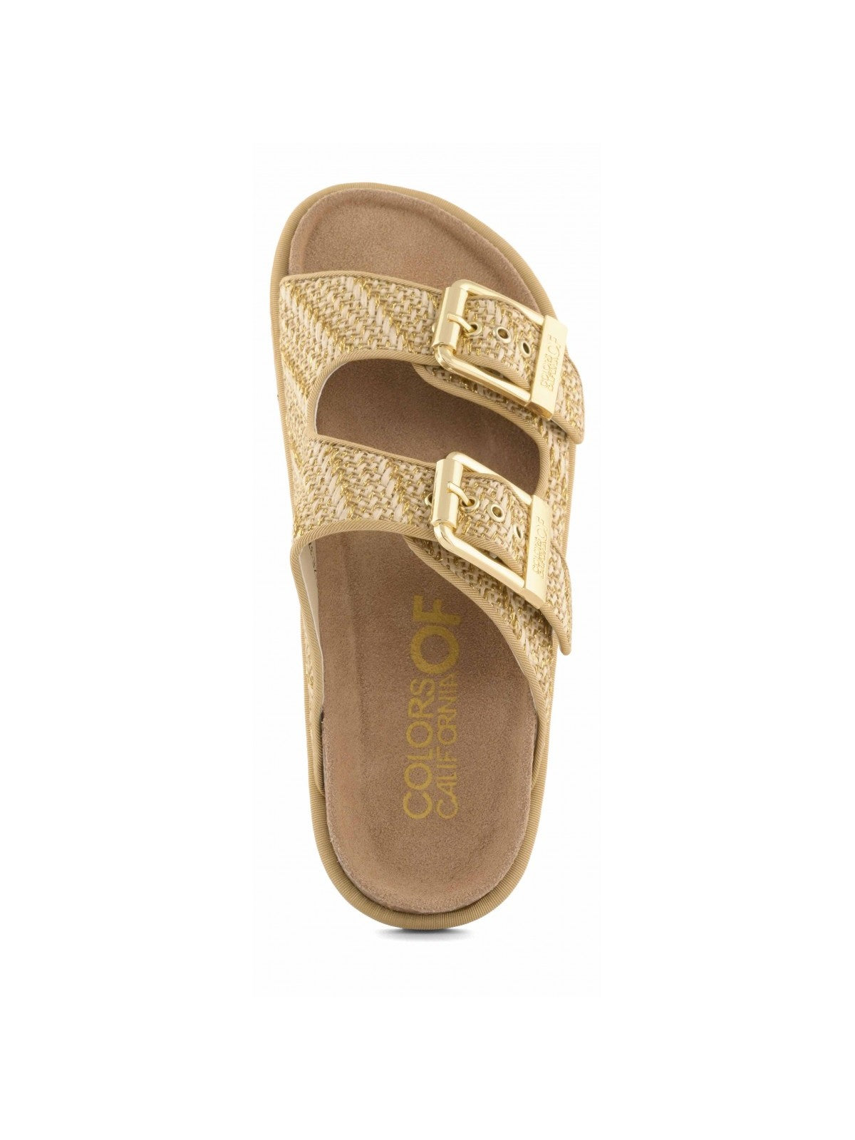 Colors Of California Sandalo Donna Two buckle sandal metal rafia - HC.BIOW600 GOL