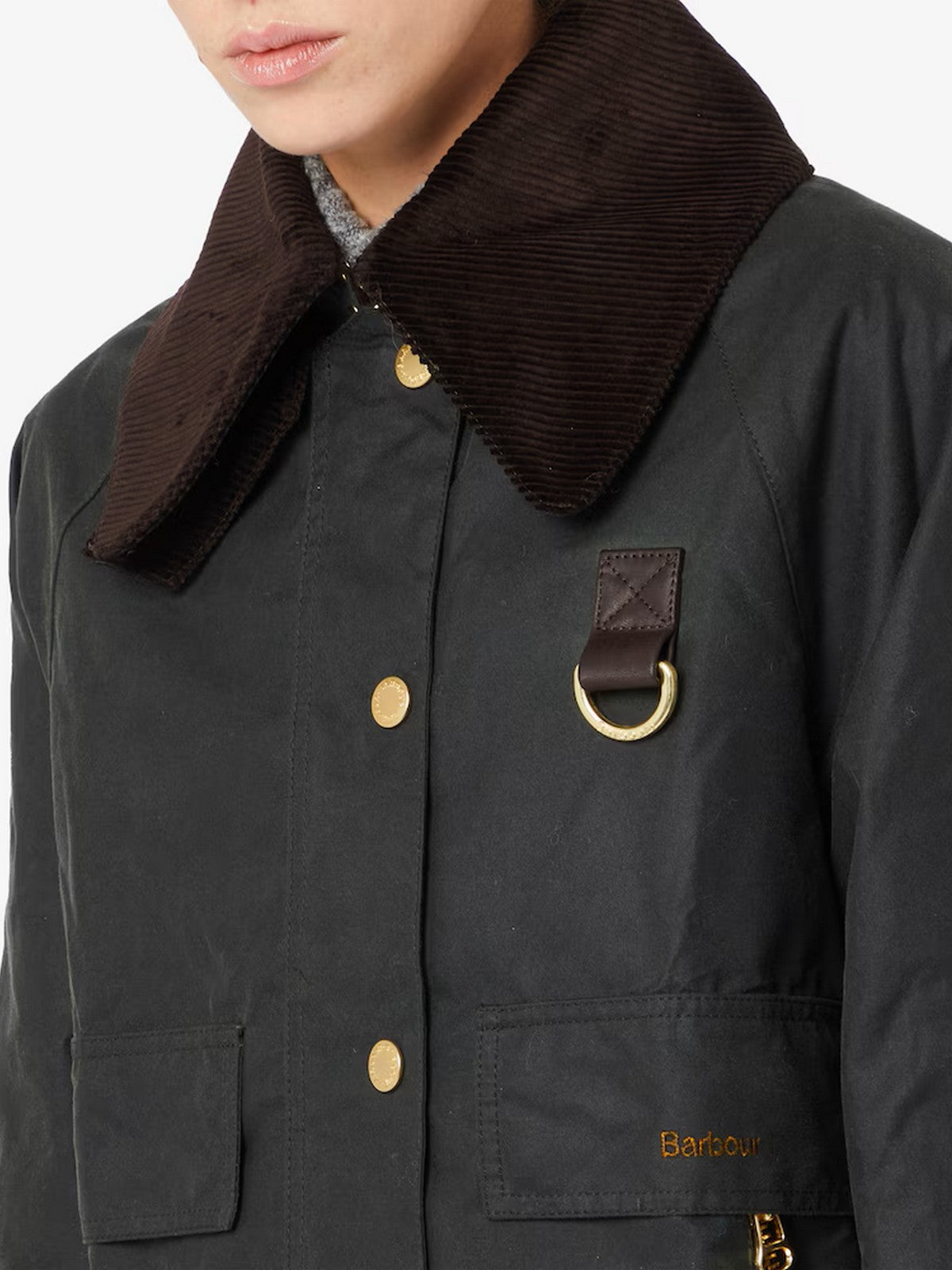 BARBOUR Giubbino Donna CATTON WAX LWX1333 SG51 SAGE/ANCIENT gioboutiqueweb
