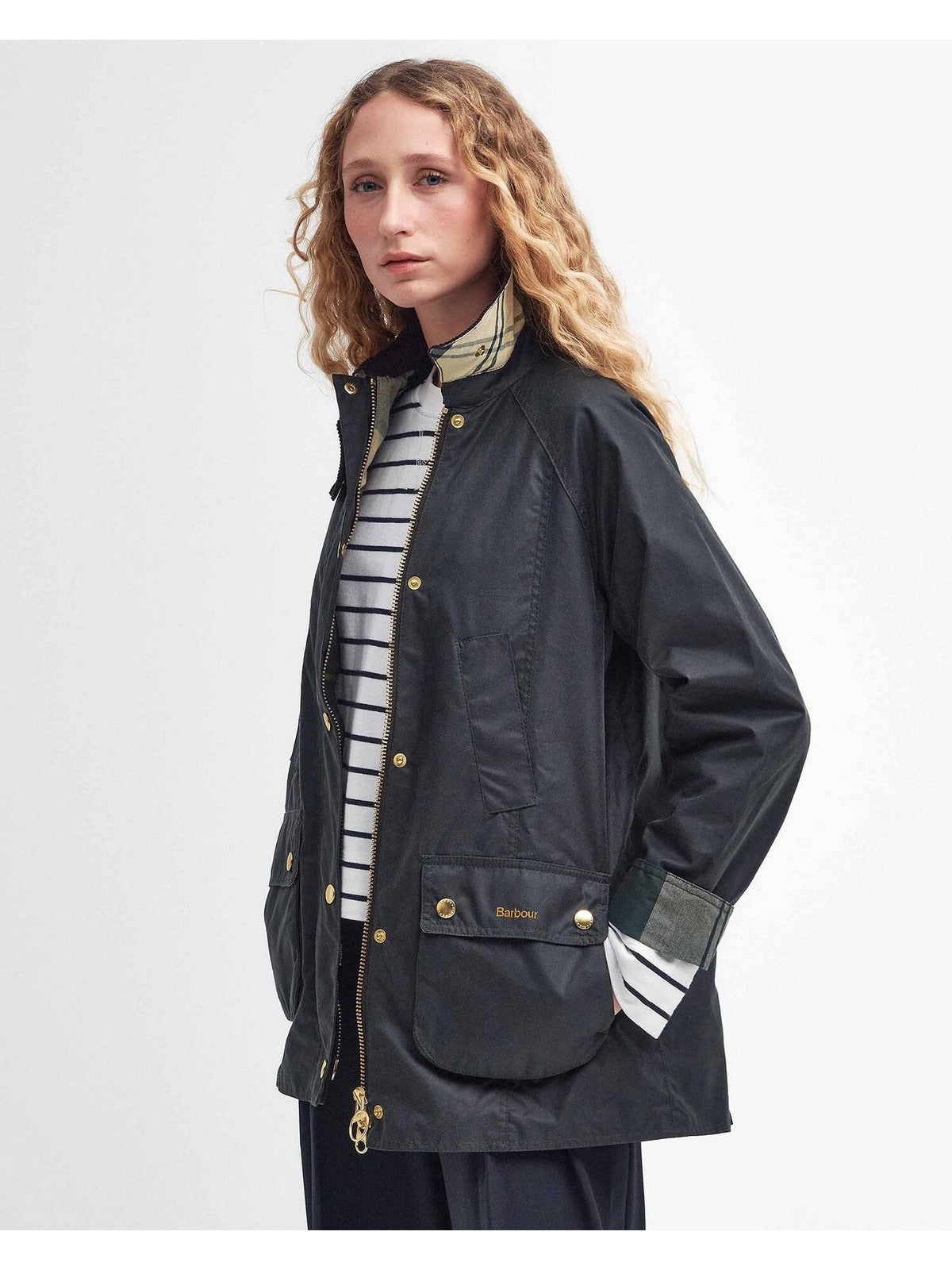 BARBOUR Giubbino Donna MODERN BEADNELL WAX LWX1402 SG51 SAGE/ANCIENT gioboutiqueweb