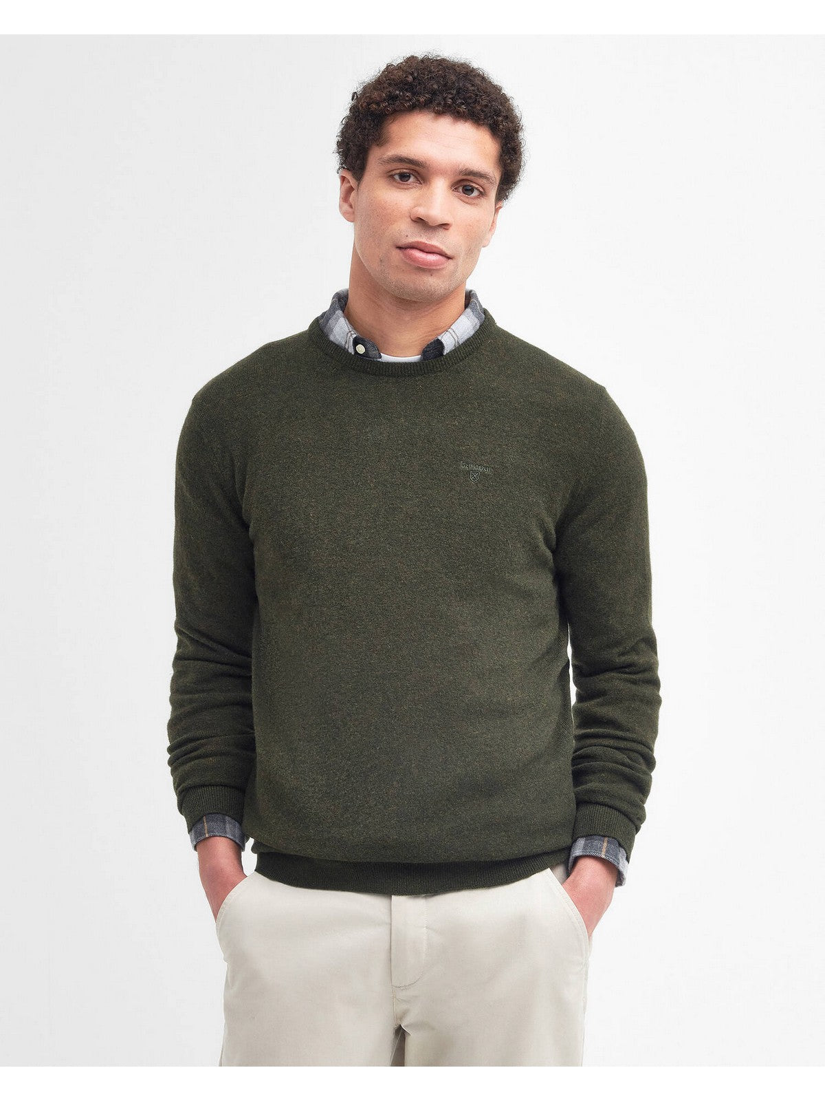 BARBOUR Maglione Uomo ESSENTIAL L MKN0345 GN71 SEAWEED