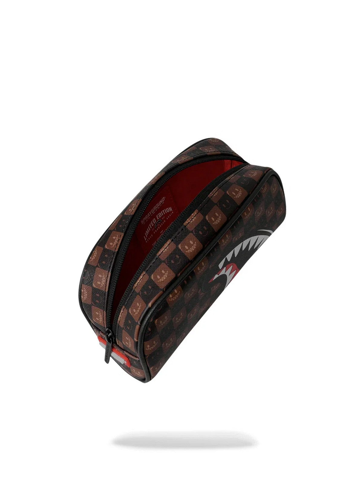 SPRAYGROUND Pochette Unisex adulto SHARKS IN PARIS WTF BUBBLE BROWN CHECK POUCH - 910B9303NSZ gioboutiqueweb