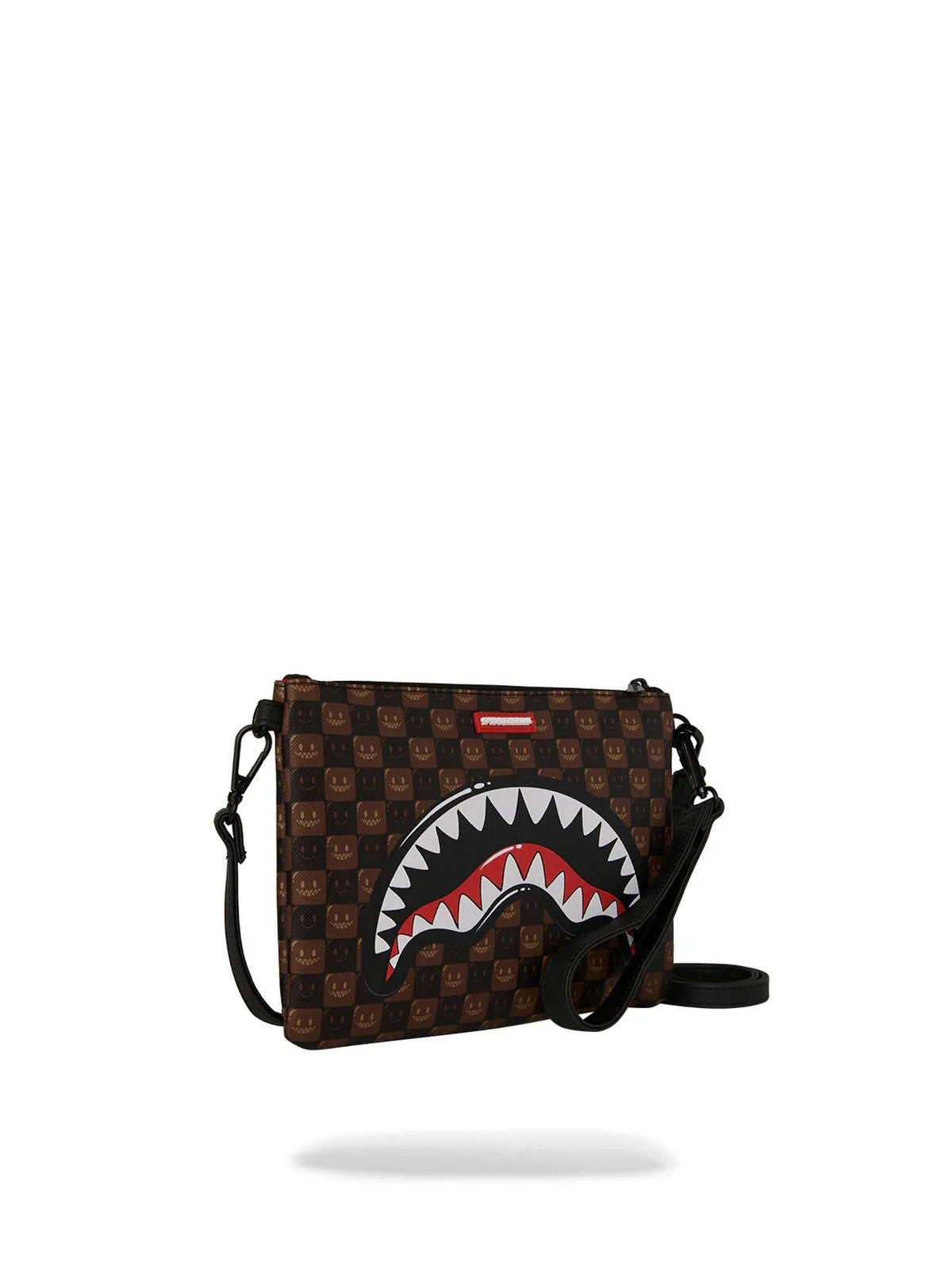 SPRAYGROUND Pochette Unisex adulto SHARKS IN PARIS WTF BUBBLE BROWN CHECK CROSSOVER CLUTCH - 910B9307NSZ gioboutiqueweb