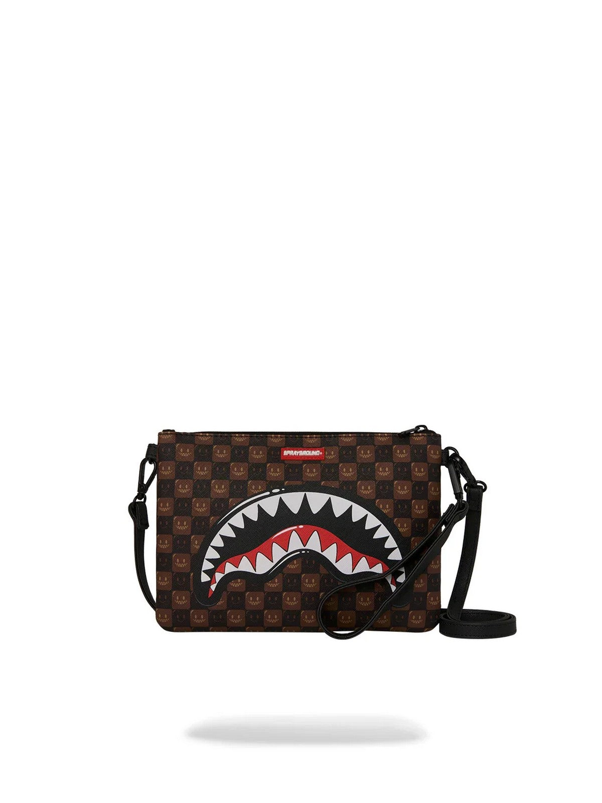 SPRAYGROUND Pochette Unisex adulto SHARKS IN PARIS WTF BUBBLE BROWN CHECK CROSSOVER CLUTCH - 910B9307NSZ gioboutiqueweb