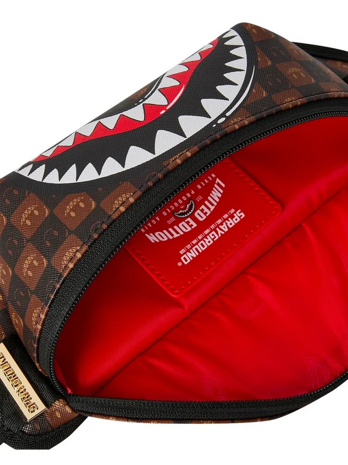 SPRAYGROUND Marsupio Unisex adulto SHARKS IN PARIS WTF BUBBLE BROWN CHECK CROSSBODY - 910B9309NSZ