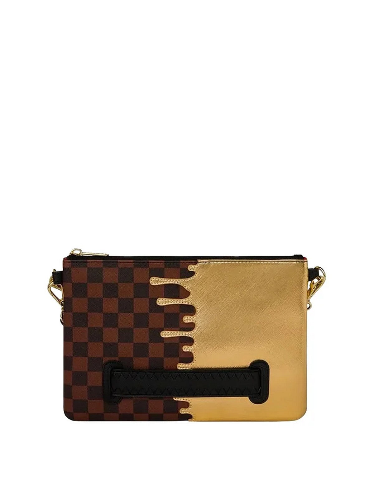 SPRAYGROUND Pochette Unisex adulto SHARKS IN PARIS GOLD DRIP CROSSOVER CLUTCH - 910B9344NSZ gioboutiqueweb