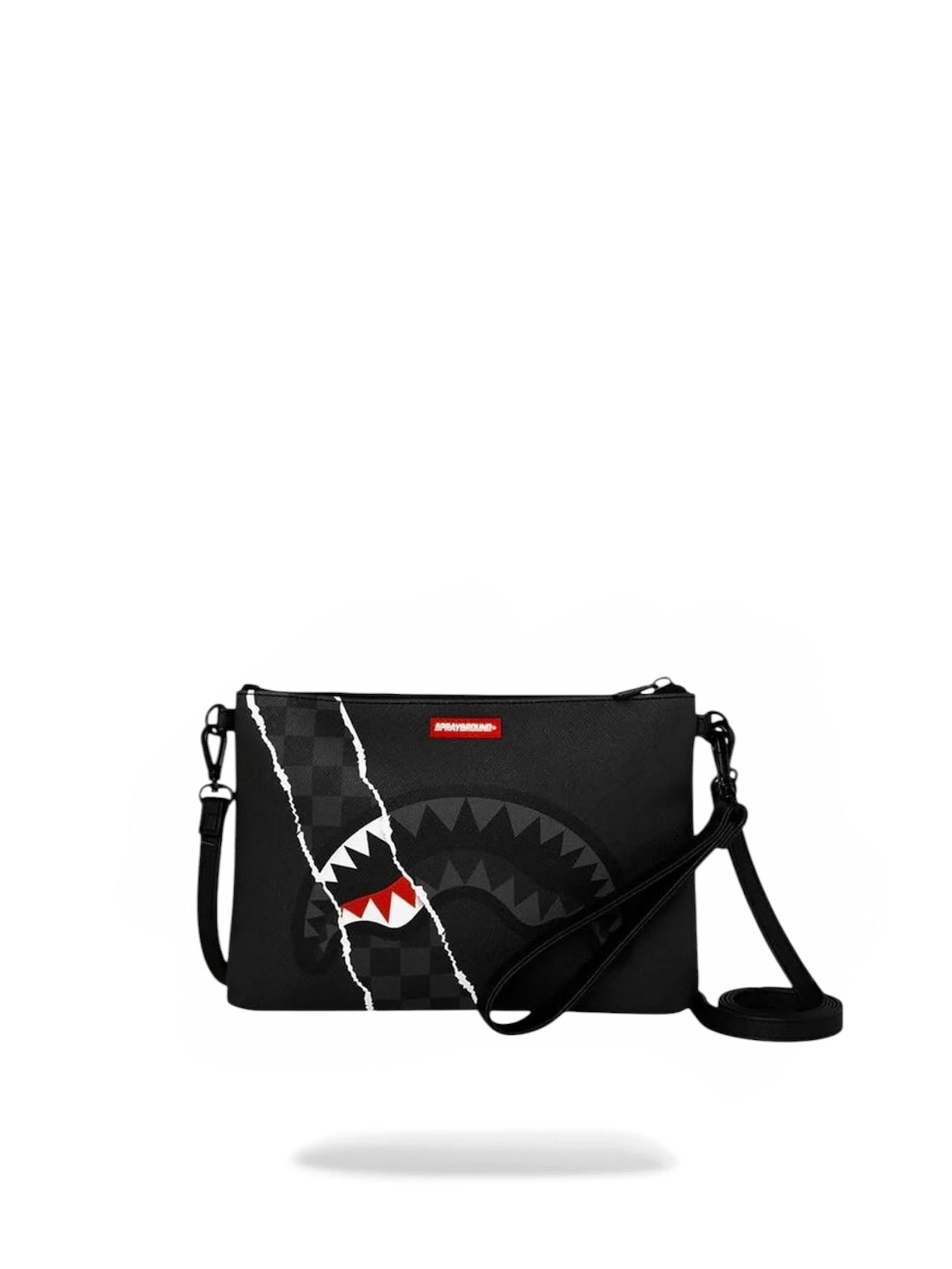 SPRAYGROUND Pochette Unisex adulto CENTER RIP REVEALING GRAY CHECK CROSSOVER CLUTCH - 910B9350NSZ