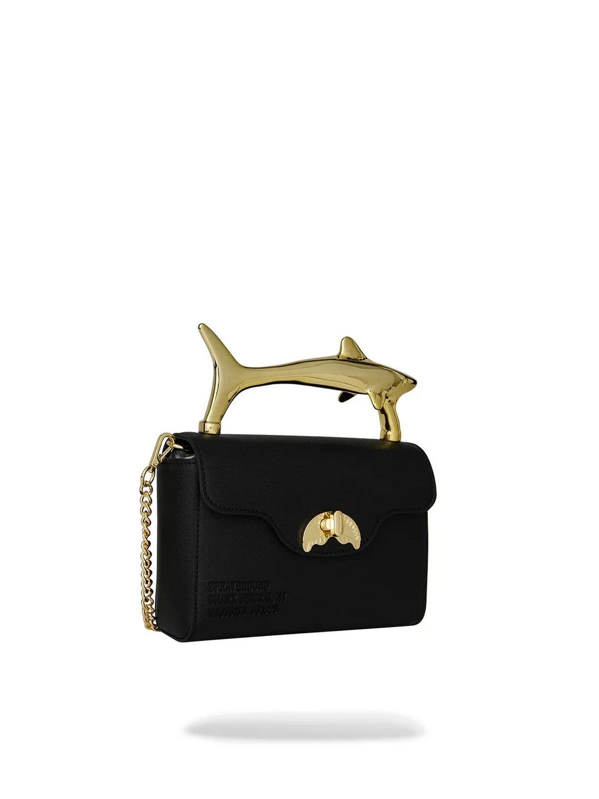 SPRAYGROUND Borsa Donna BLACKED OUT EMBOSSED GOLD SHARK HANDBAG - 910B9620NSZ gioboutiqueweb