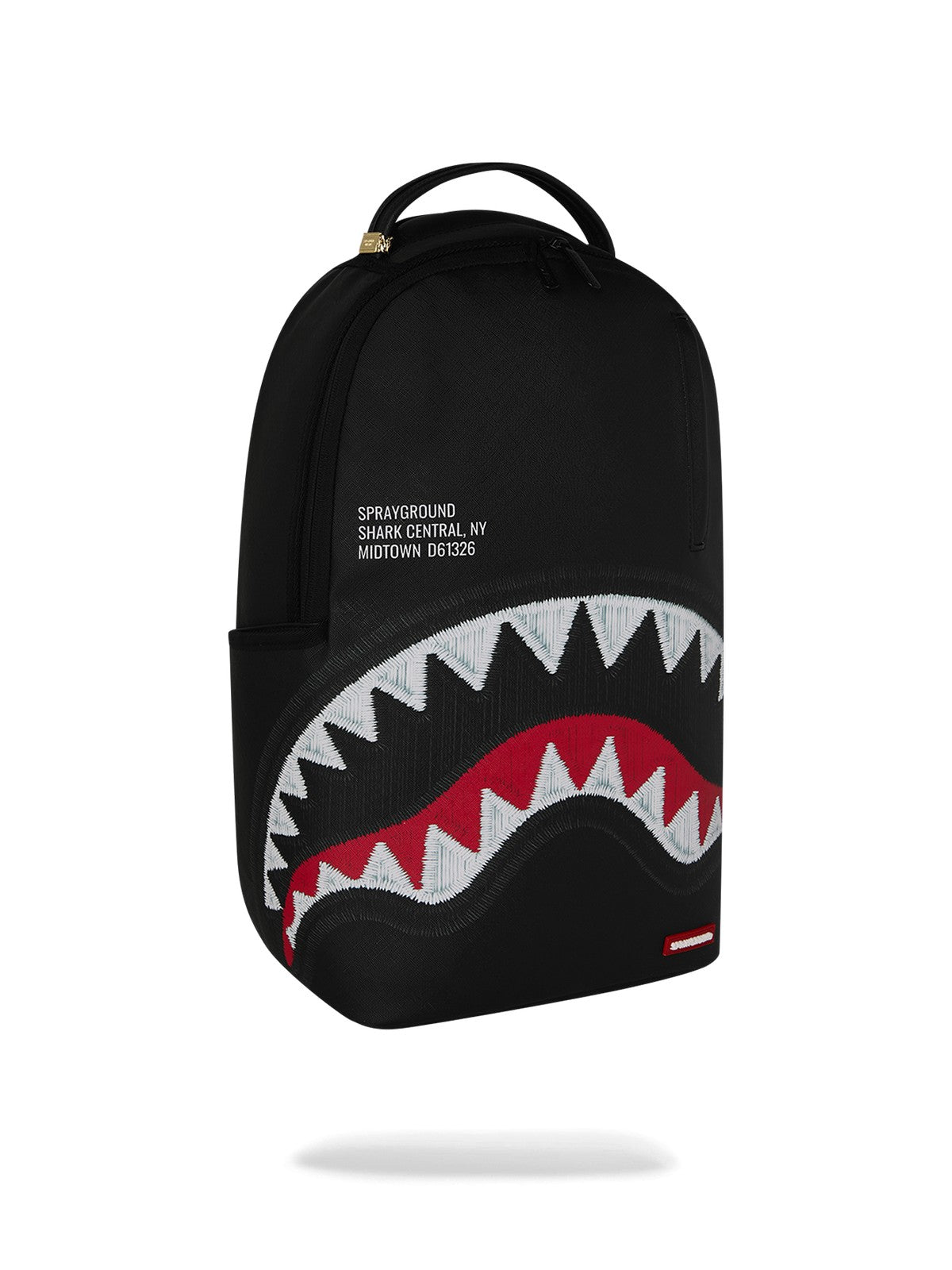 SPRAYGROUND Zaino Unisex adulto SHARK CENTRAL BLACK EMBROIDERED SHARK BACKPACK - 910B9629NSZ gioboutiqueweb