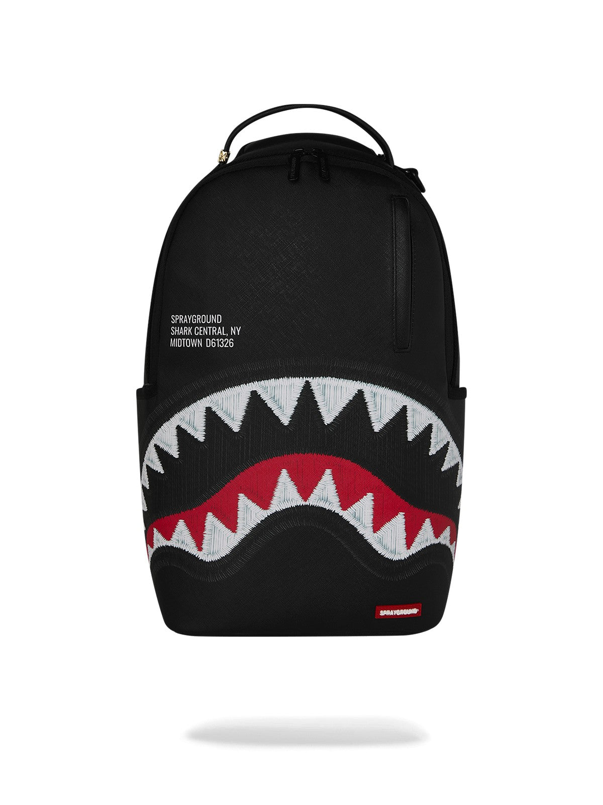 SPRAYGROUND Zaino Unisex adulto SHARK CENTRAL BLACK EMBROIDERED SHARK BACKPACK - 910B9629NSZ gioboutiqueweb