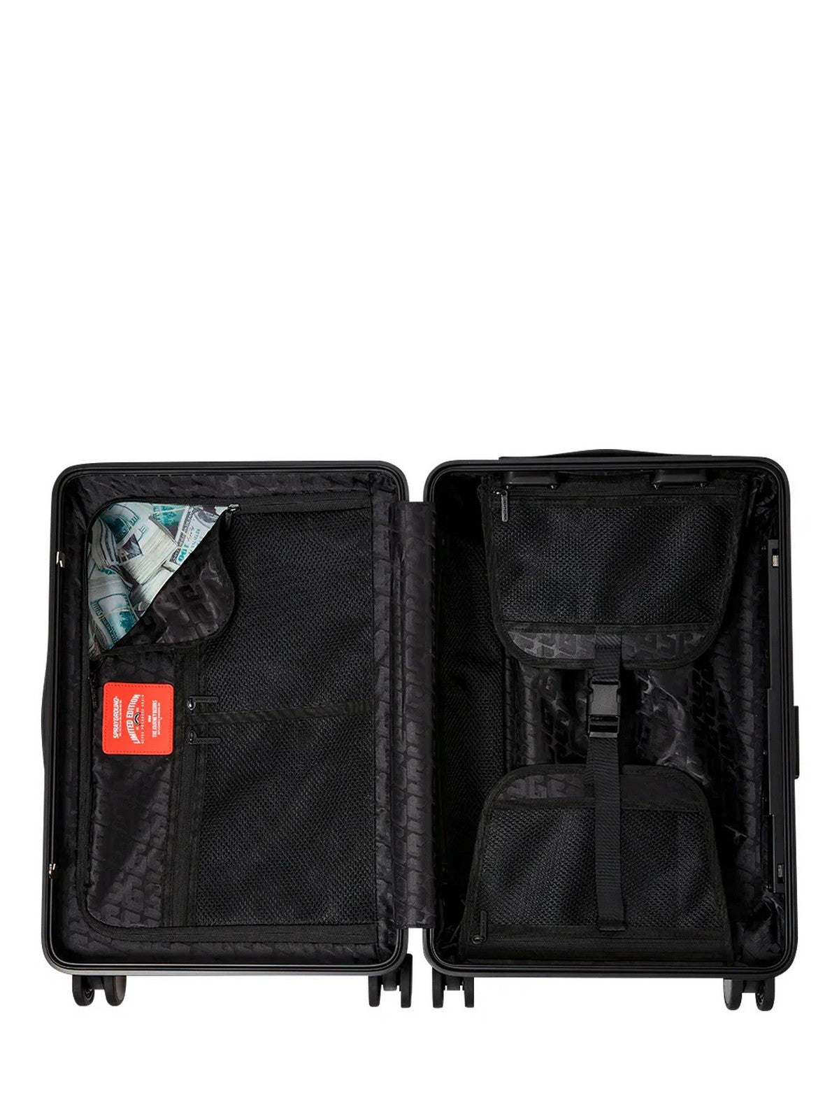 SPRAYGROUND Trolley Unisex adulto SHARKS IN PARIS WTF BUBBLE BROWN CHECK CARRY-ON LUGGAGE - 910CL327NSZ gioboutiqueweb