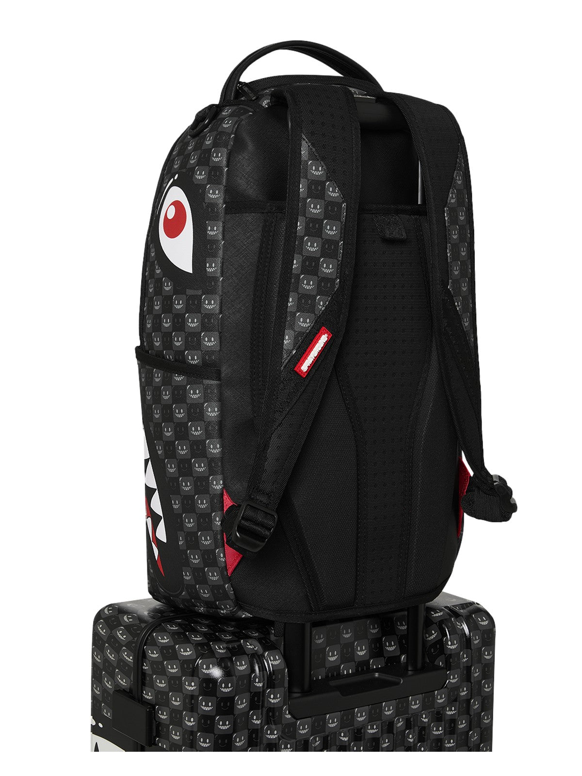 SPRAYGROUND Trolley Unisex adulto SHARKS IN PARIS WTF BUBBLY BLACK CHECK CARRY-ON LUGGAGE - 910CL328NSZ gioboutiqueweb