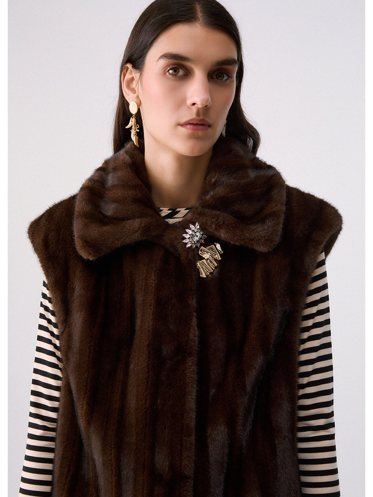 LIU JO BLACK Gilet Donna Marrone visone - CF6017ES046 01629