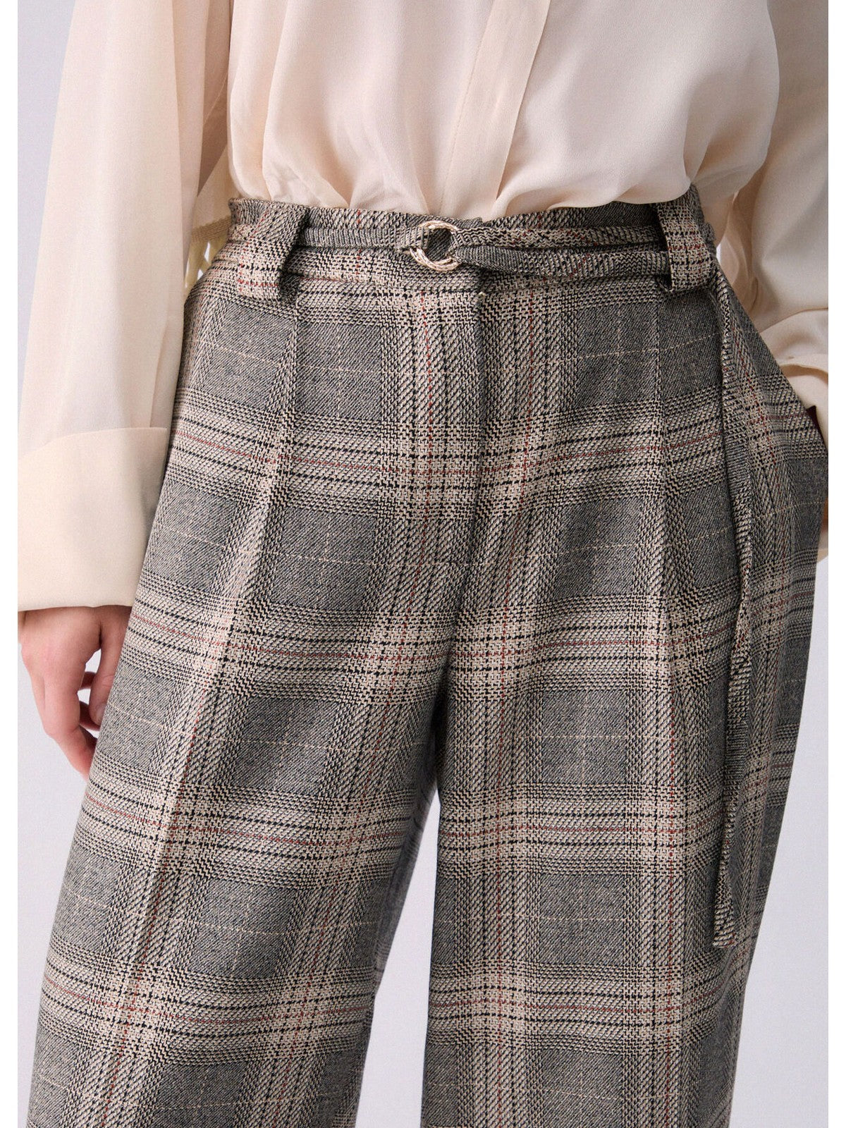 LIU JO BLACK Pantalone Donna Sandy big check - CF6080T859A L9629