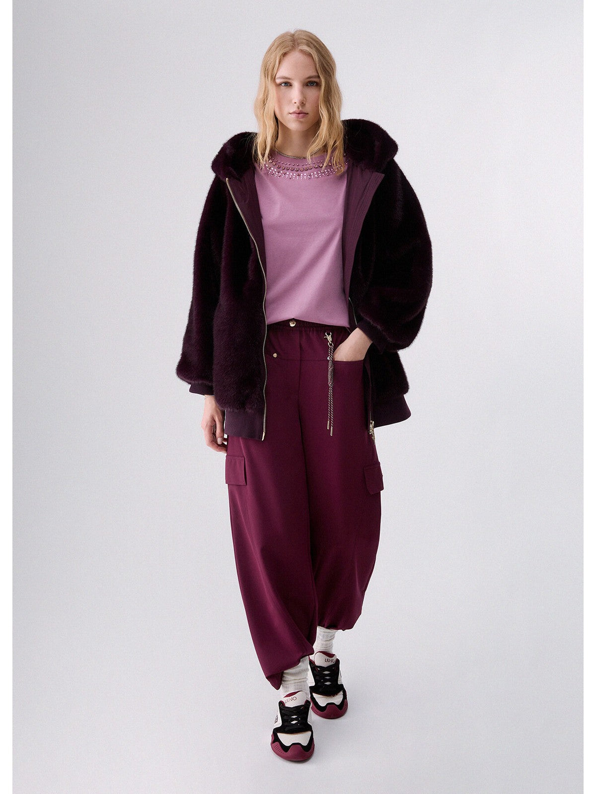 LIU JO SPORT Pelliccia Donna Dk.red aubergine - TF6064E1135 X0790