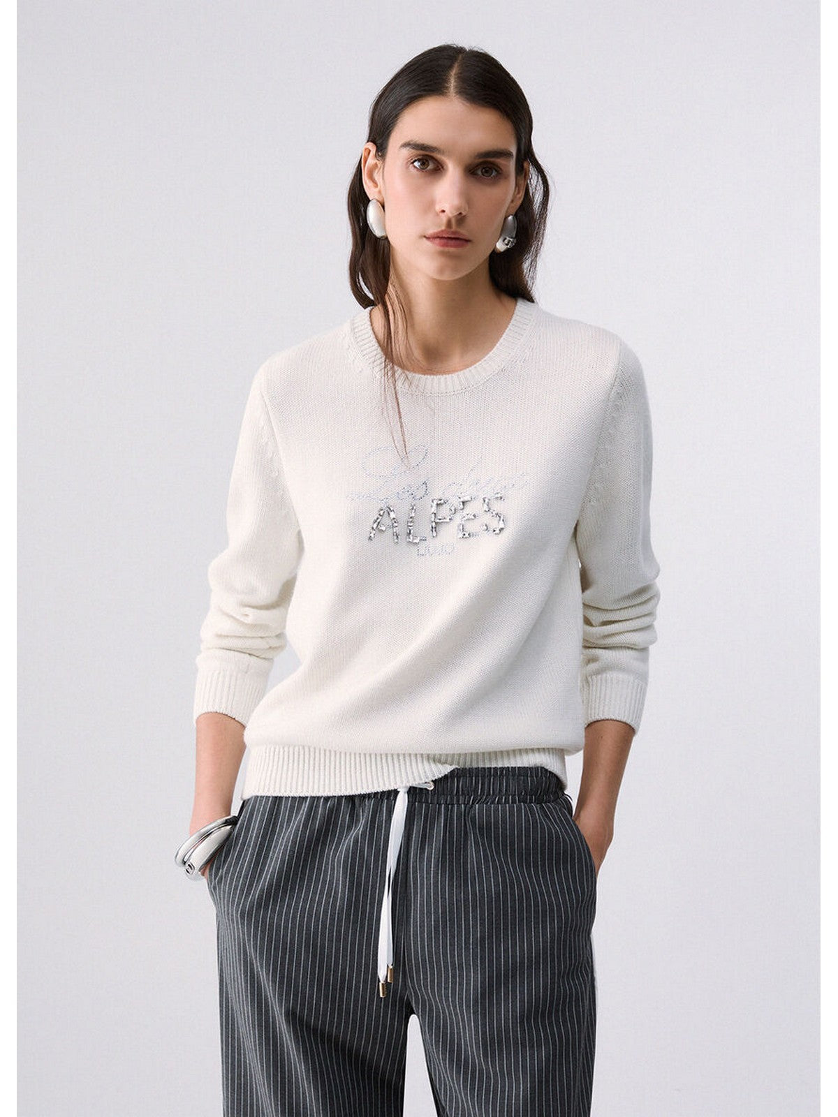 LIU JO SPORT Maglione Donna Bco lana/les deux al - TF6160MA22S L9508 gioboutiqueweb