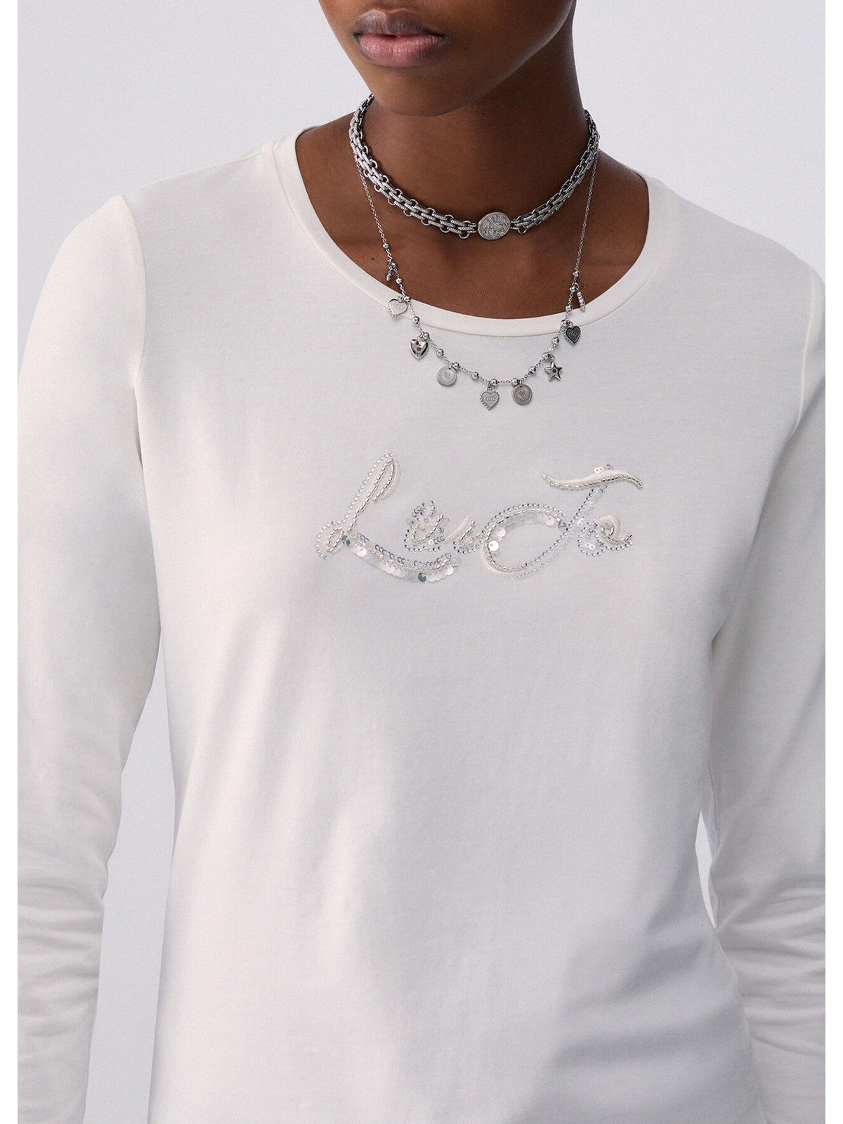 LIU JO SPORT T-shirt Donna Bco lana/LiuJo seq. - TF6245JS003 L9291