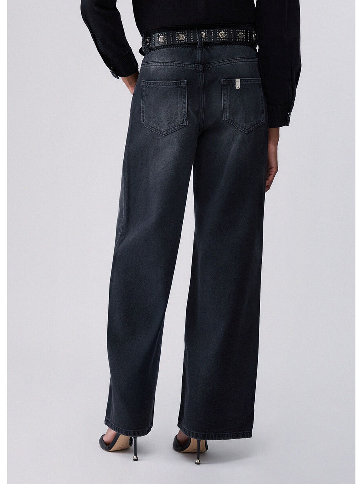 LIU JO BLUE DENIM Jeans Donna Denim black belt was - UF6186D0370 87526