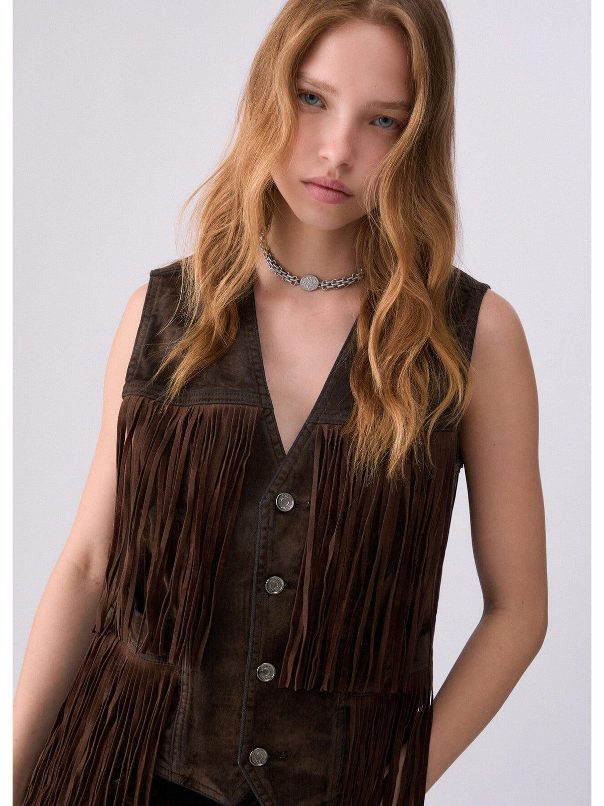 LIU JO BLUE DENIM Gilet Donna Den.Blue brown flock - UF6228D0363 79106