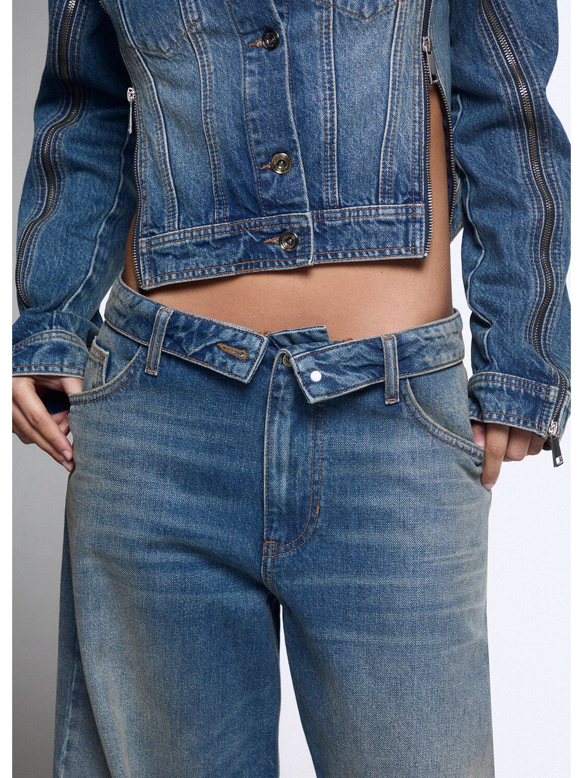 LIU JO BLUE DENIM Jeans Donna Den.Blue vint.zip wa - UF6500D0396 79156 gioboutiqueweb