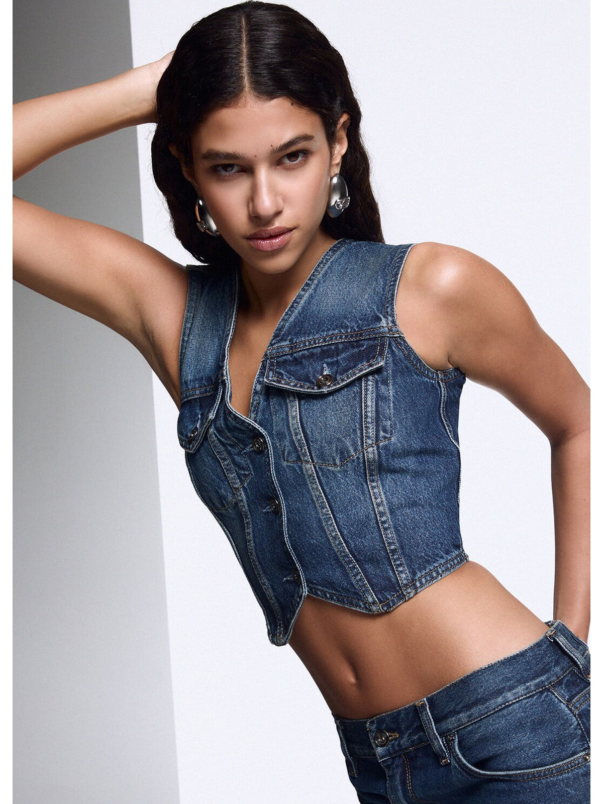 LIU JO BLUE DENIM Gilet Donna Den.Blue y2k wash - UF6502D0398 79158