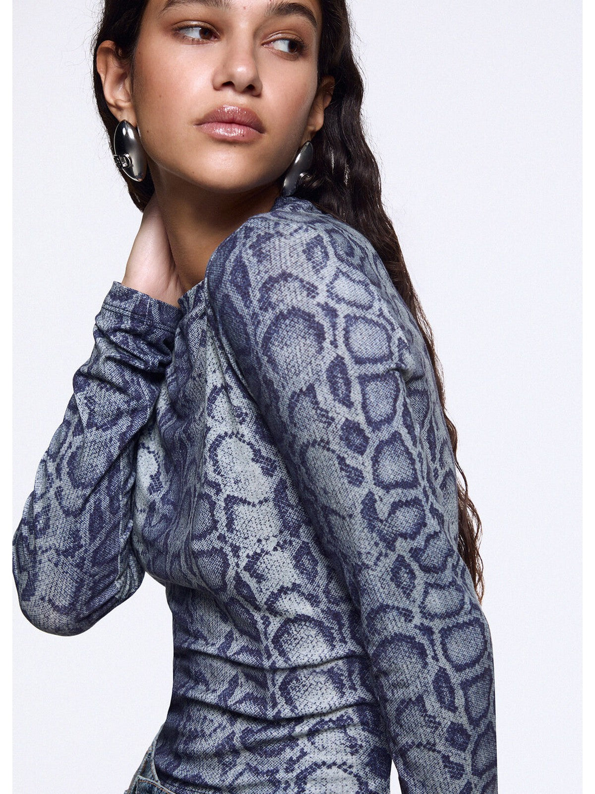 LIU JO BLUE DENIM T-shirt Donna Special snake - UF6515J1624 L9681