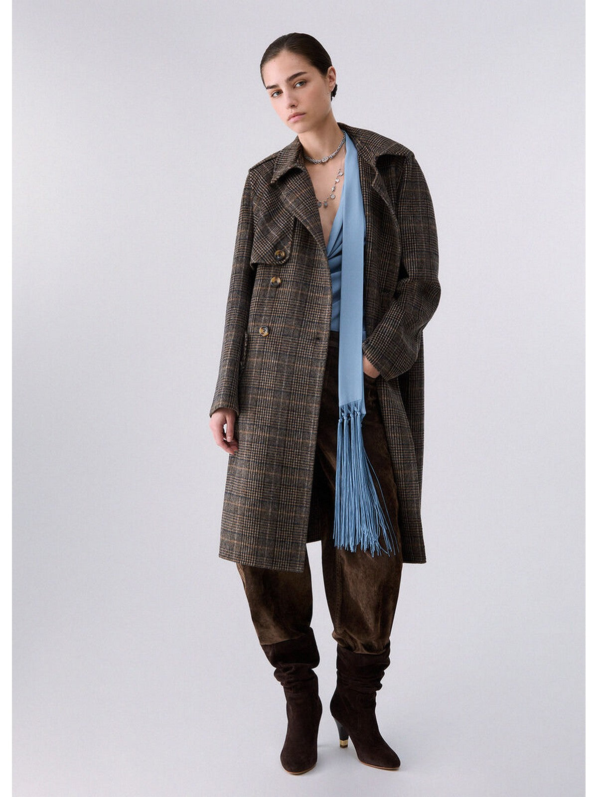 LIU JO WHITE Cappotto Donna Camel check - WF6006T677A S9072