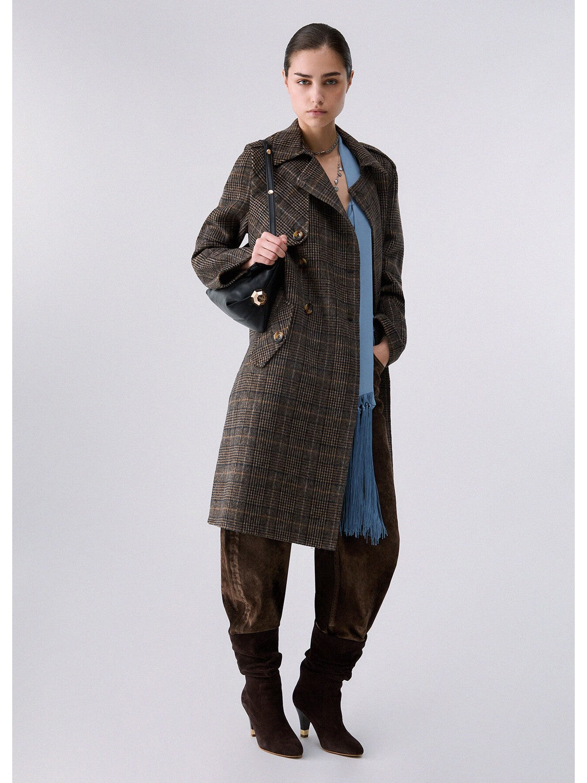 LIU JO WHITE Cappotto Donna Camel check - WF6006T677A S9072
