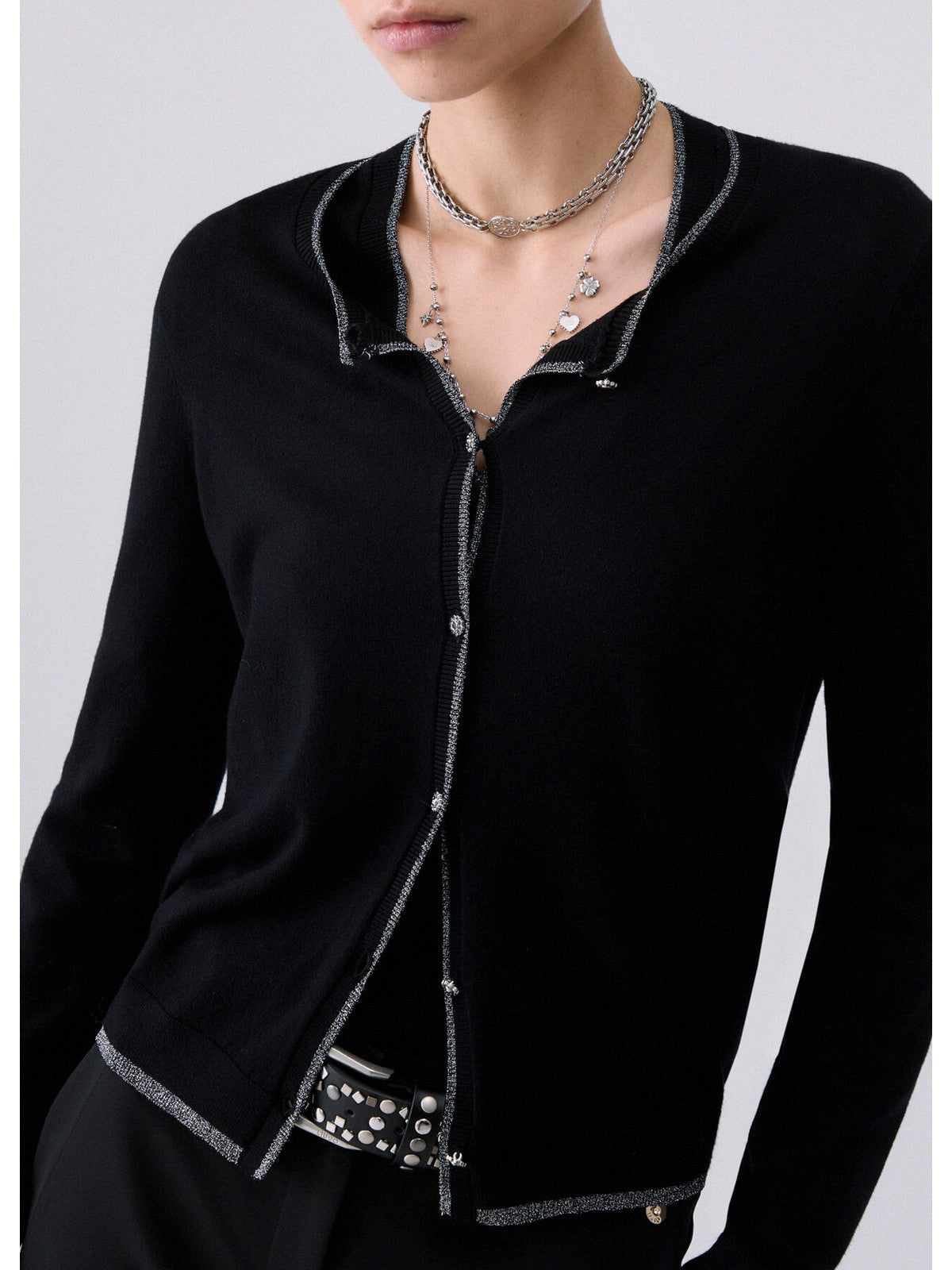 LIU JO WHITE Cardigan Donna Nero - WF6014MS49I 22222