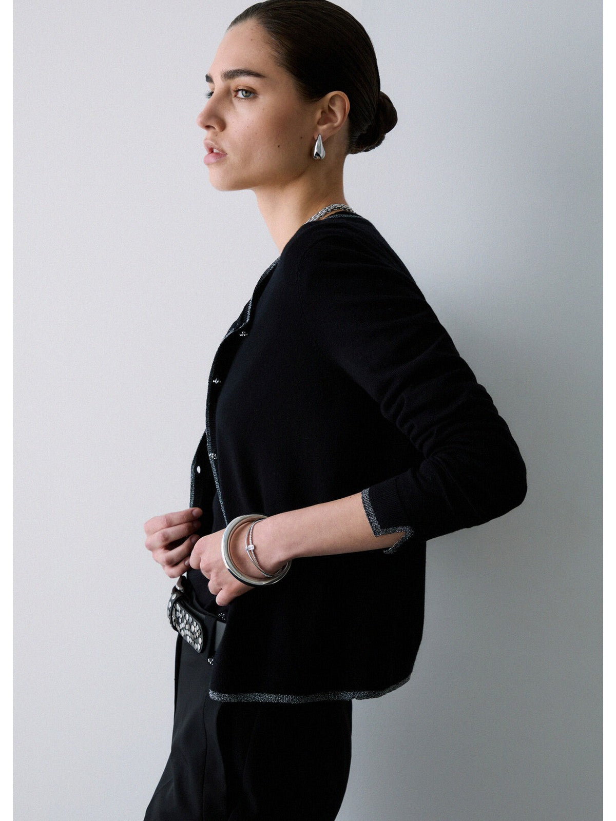 LIU JO WHITE Cardigan Donna Nero - WF6014MS49I 22222