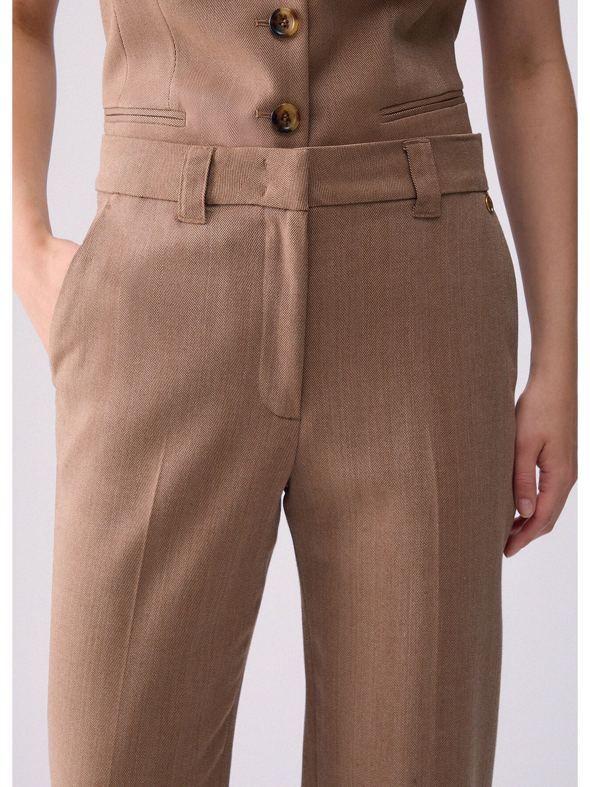 LIU JO WHITE Pantalone Donna Camel resca mix - WF6177T732A L9179