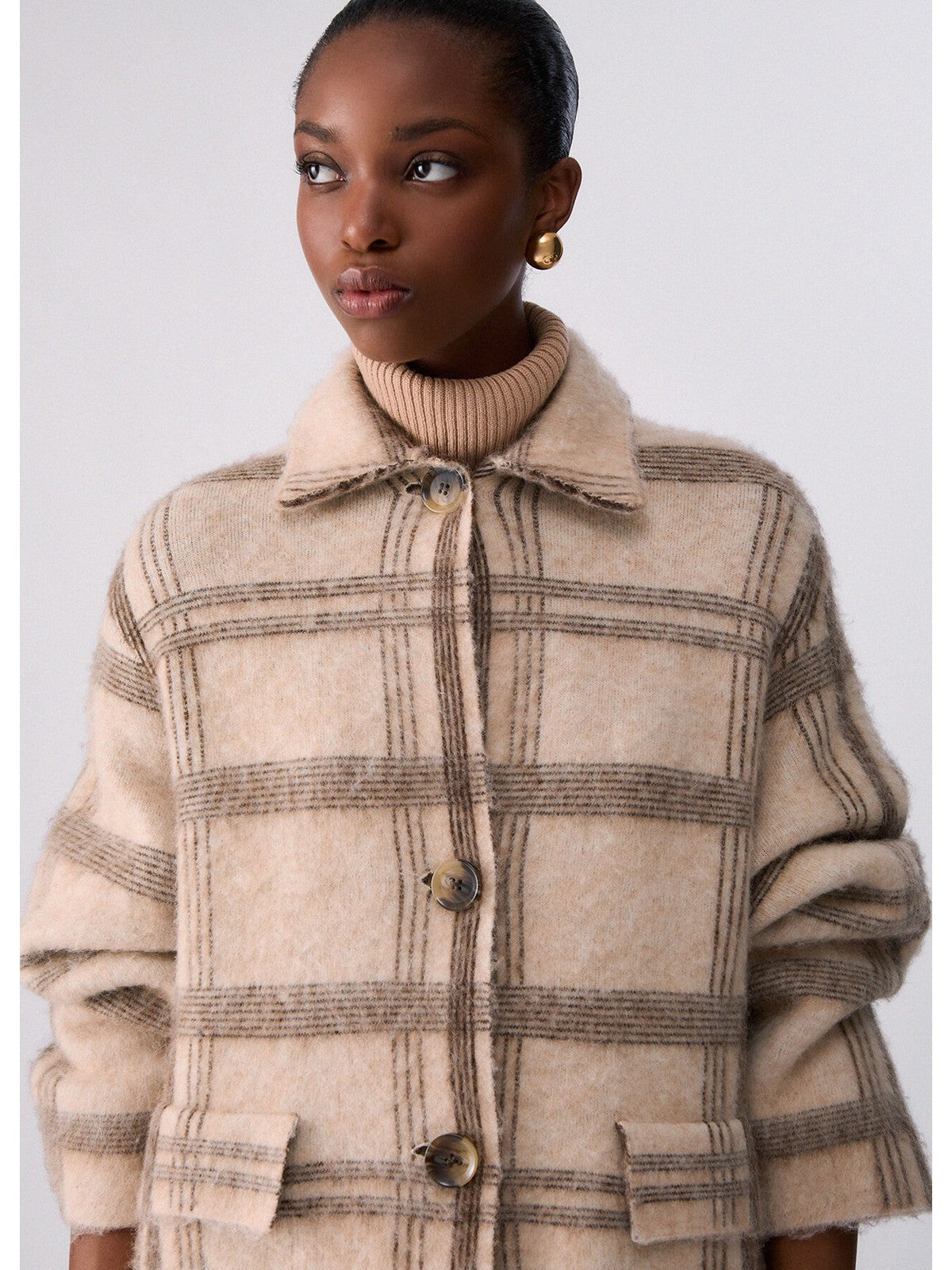 LIU JO WHITE Cappotto Donna Jacq brown check - WF6190MA49S L9209