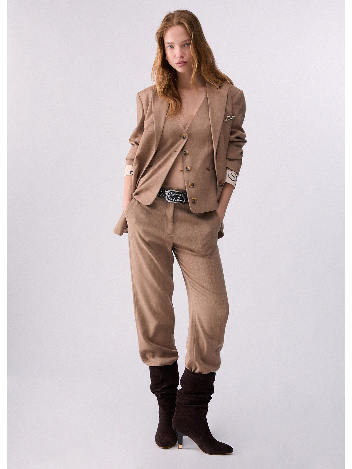 LIU JO WHITE Gilet Donna Camel resca mix - WF6213T732A L9179