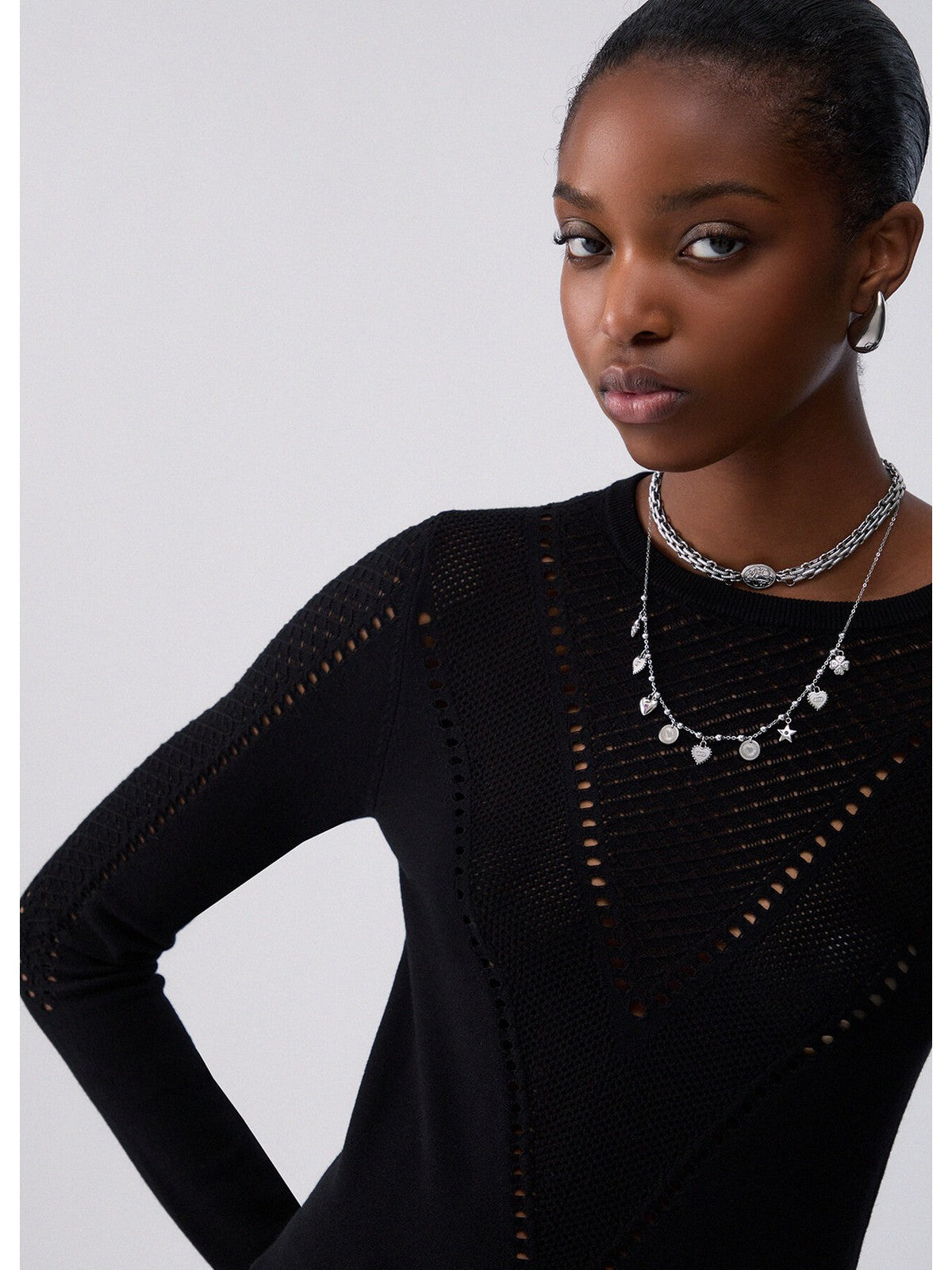 LIU JO WHITE Maglione Donna Nero - WF6239MS99E 22222