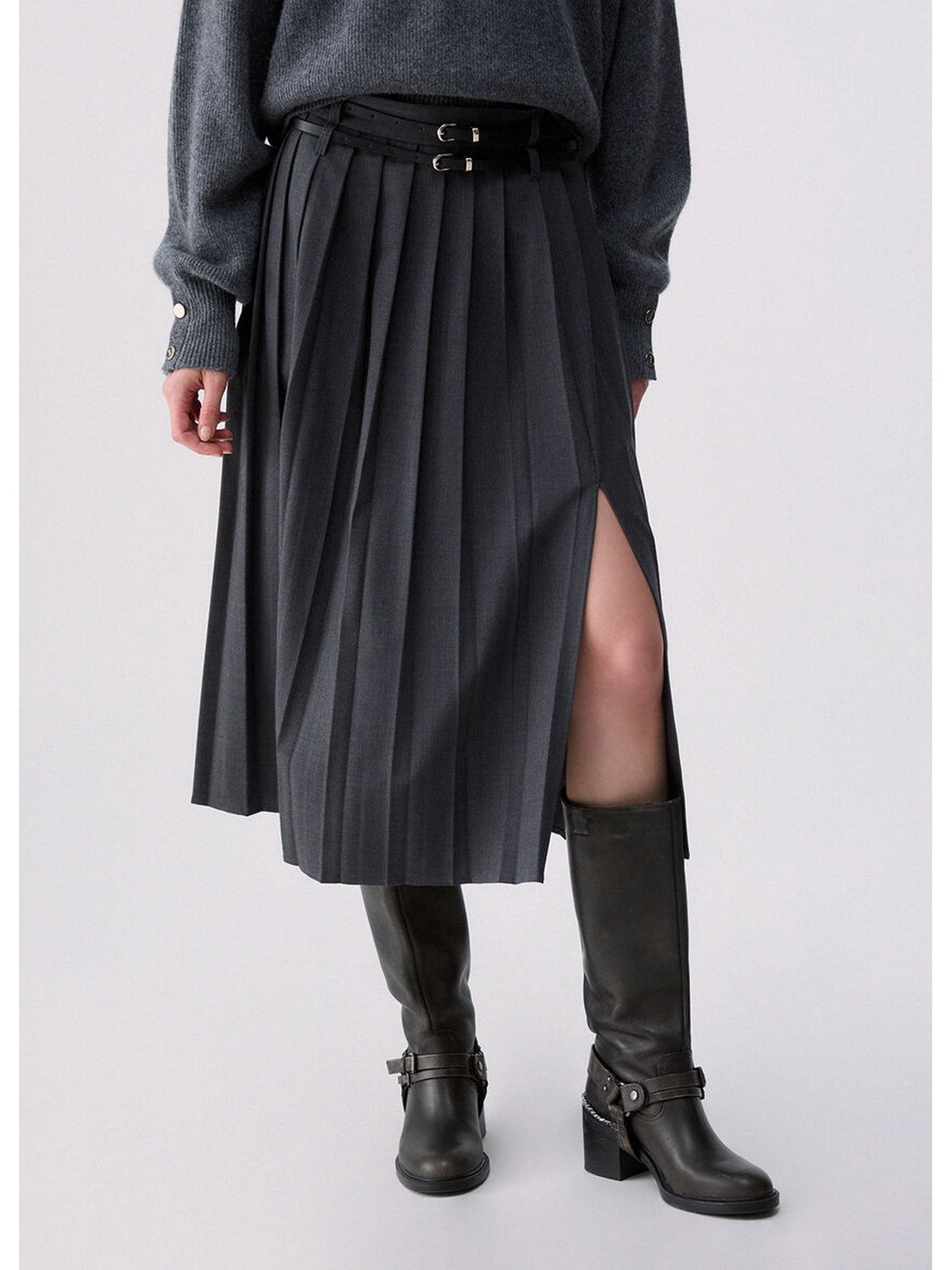 LIU JO WHITE Gonna Donna Dark grey melange - WF6308T743A 02069