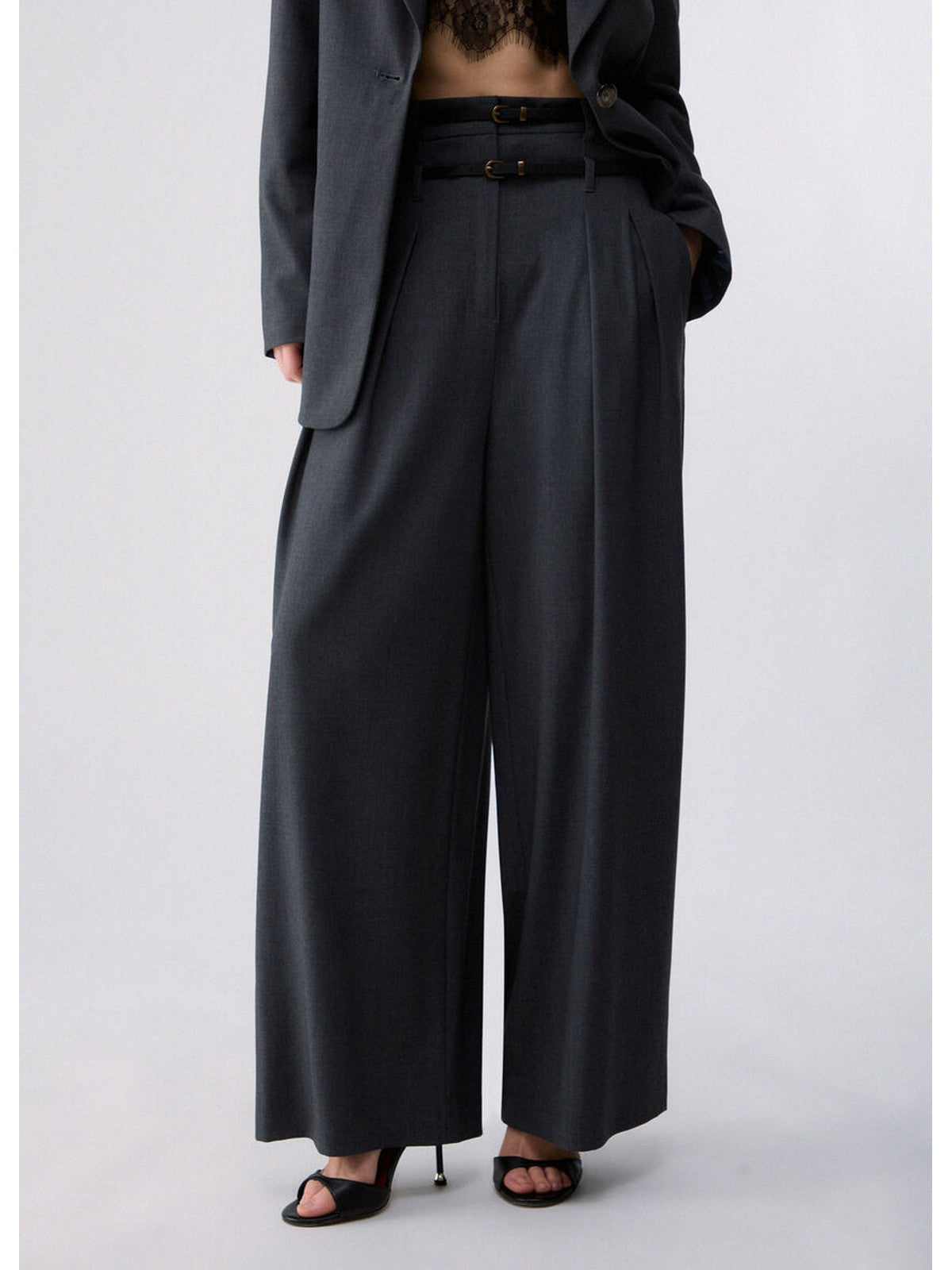LIU JO WHITE Pantalone Donna Dark grey melange - WF6309T743A 02069