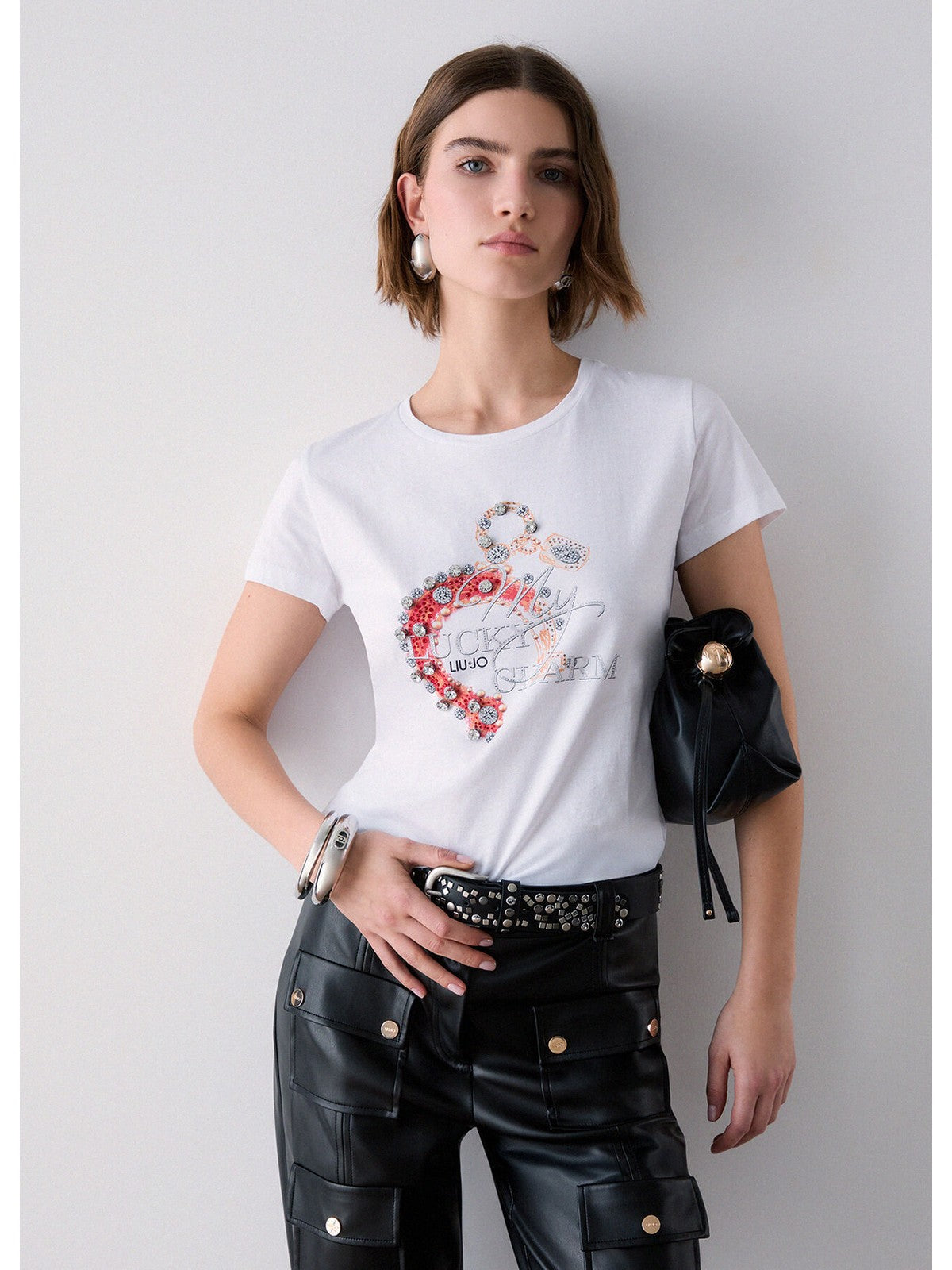 LIU JO WHITE T-shirt Donna Bco lucky horse shoe - WF6407JS923 L9434