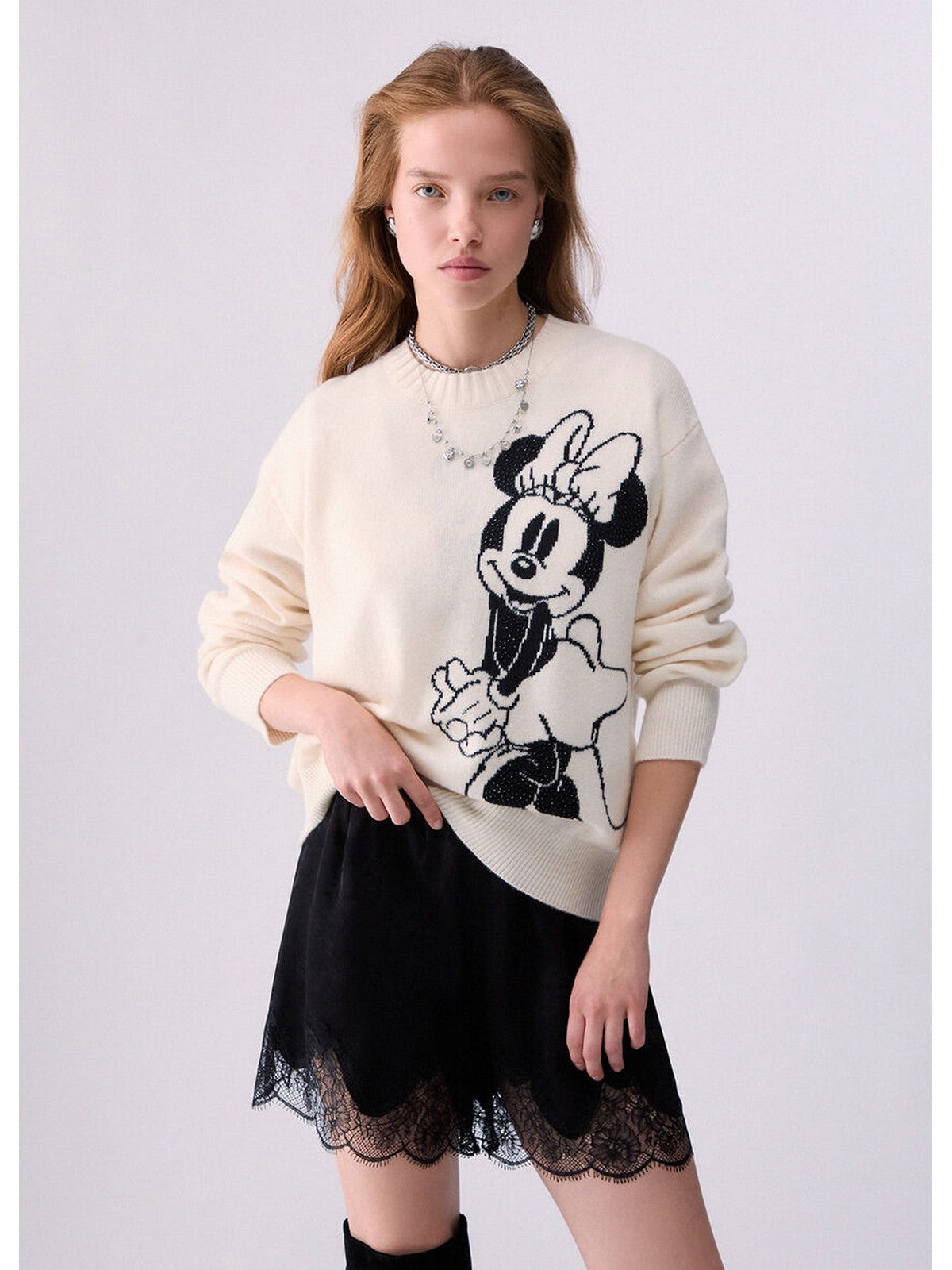 LIU JO WHITE Maglione Donna Bco miss mouse b&w - WF6455MS009 L9450