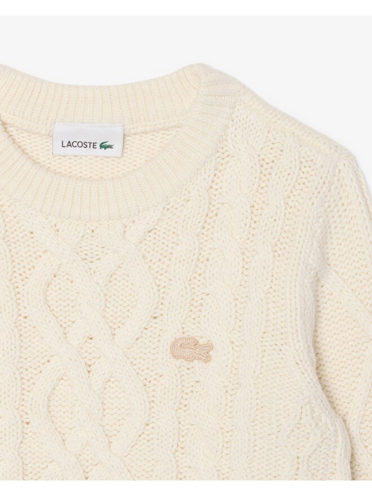 LACOSTE KIDS Felpa Bambini e ragazzi LCB CABLE SWEATER Bianco - 847820 70V