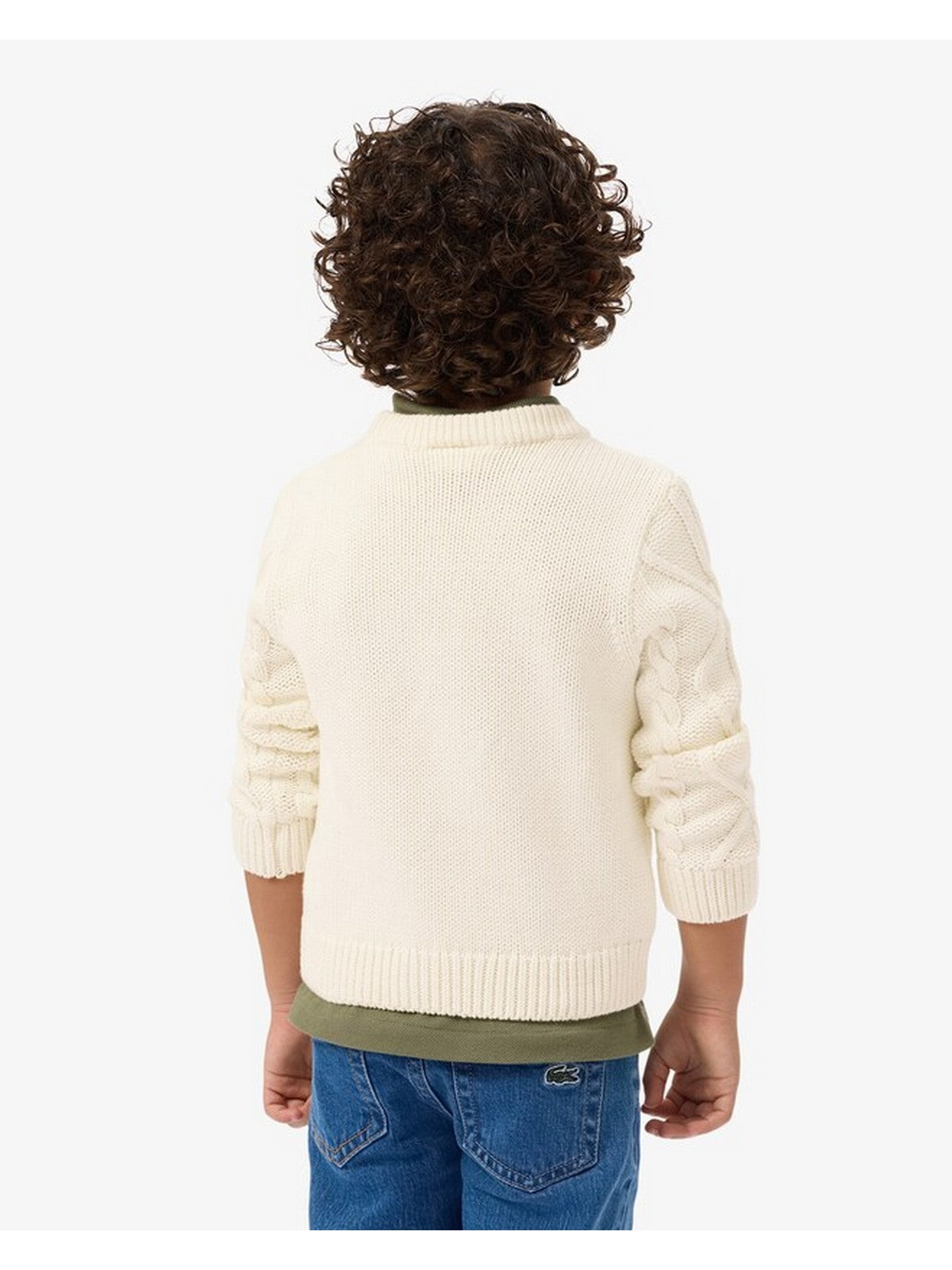 LACOSTE KIDS Felpa Bambini e ragazzi LCB CABLE SWEATER Bianco - 847820 70V