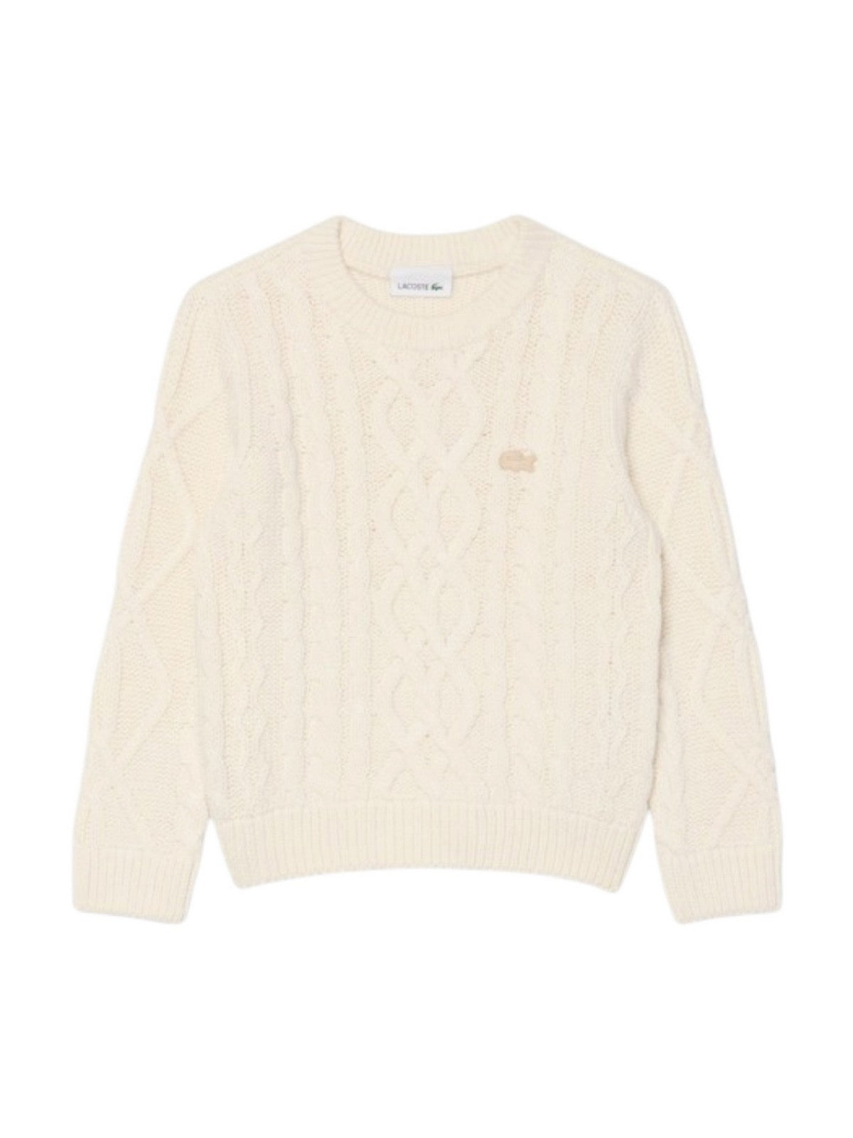 LACOSTE KIDS Felpa Bambini e ragazzi LCB CABLE SWEATER Bianco - 847820 70V