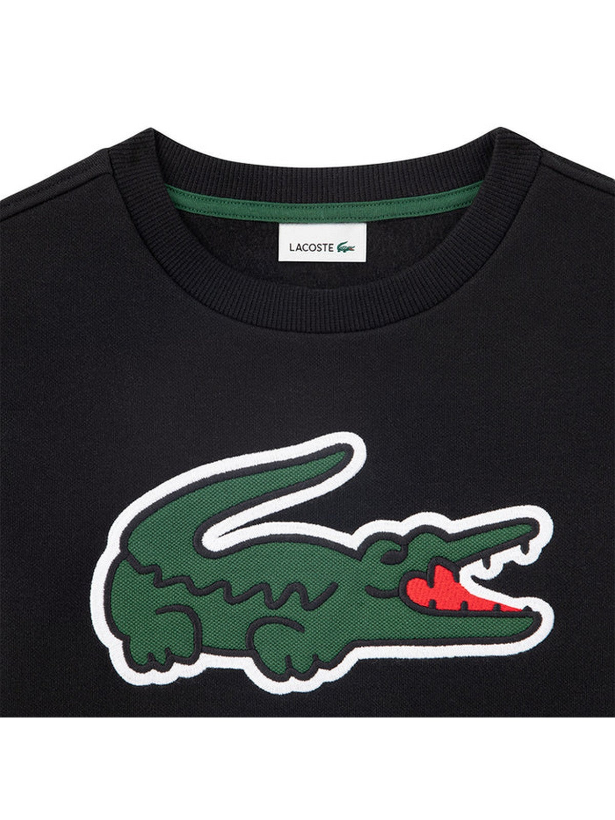 LACOSTE KIDS Felpa Bambini e ragazzi LCB PIQUE APPLIQUE FLEECE CREW Nero - 947880 K96