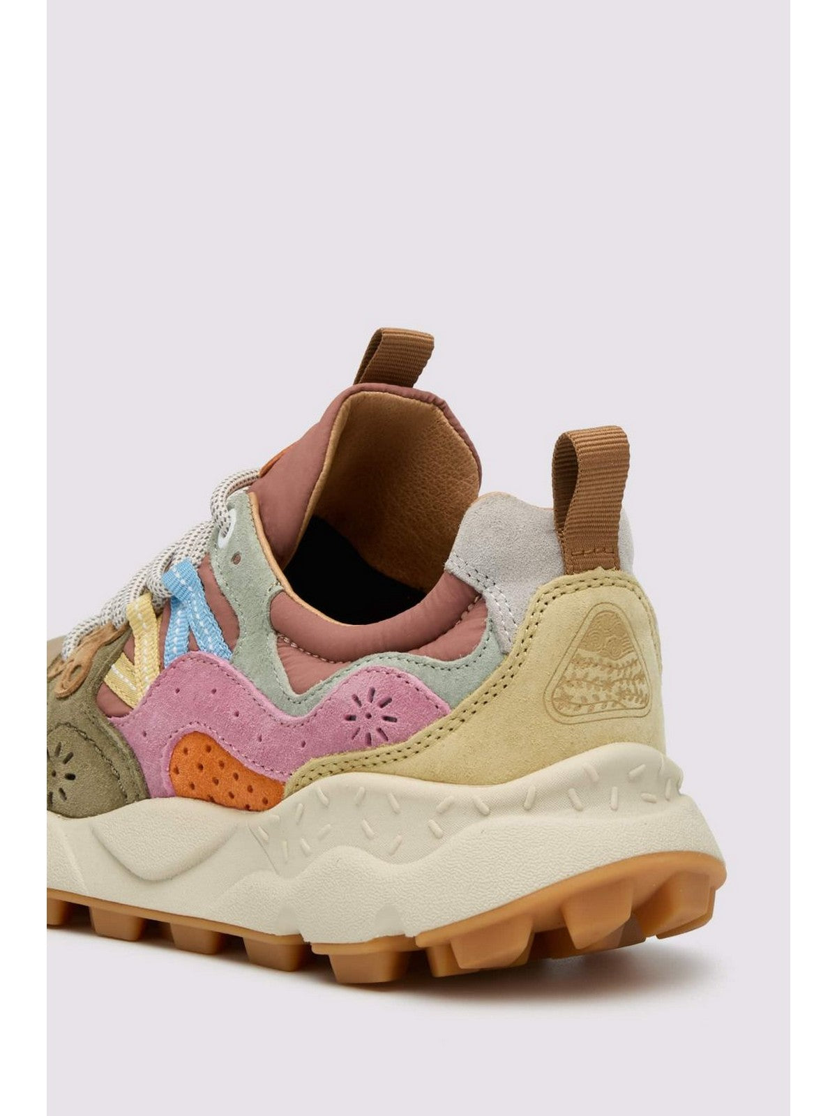 FLOWER MOUNTAIN Sneaker Donna YAMANO 3 WOMAN SUEDE/NYLON CREAM-MILITARY-PINK - 2017817-01-1E93