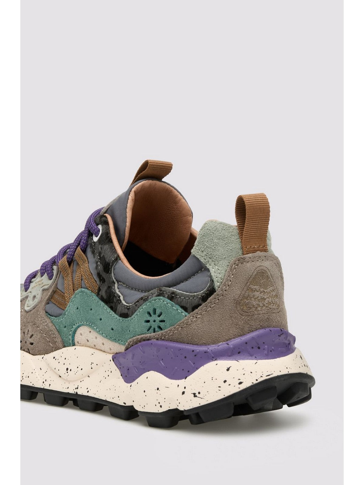 FLOWER MOUNTAIN Sneaker Donna YAMANO 3 UNI SUEDE/PONY HAIR/NYLON DARK GREY-ANTHRACITE-BOTTLE - 2017818-56-1B74