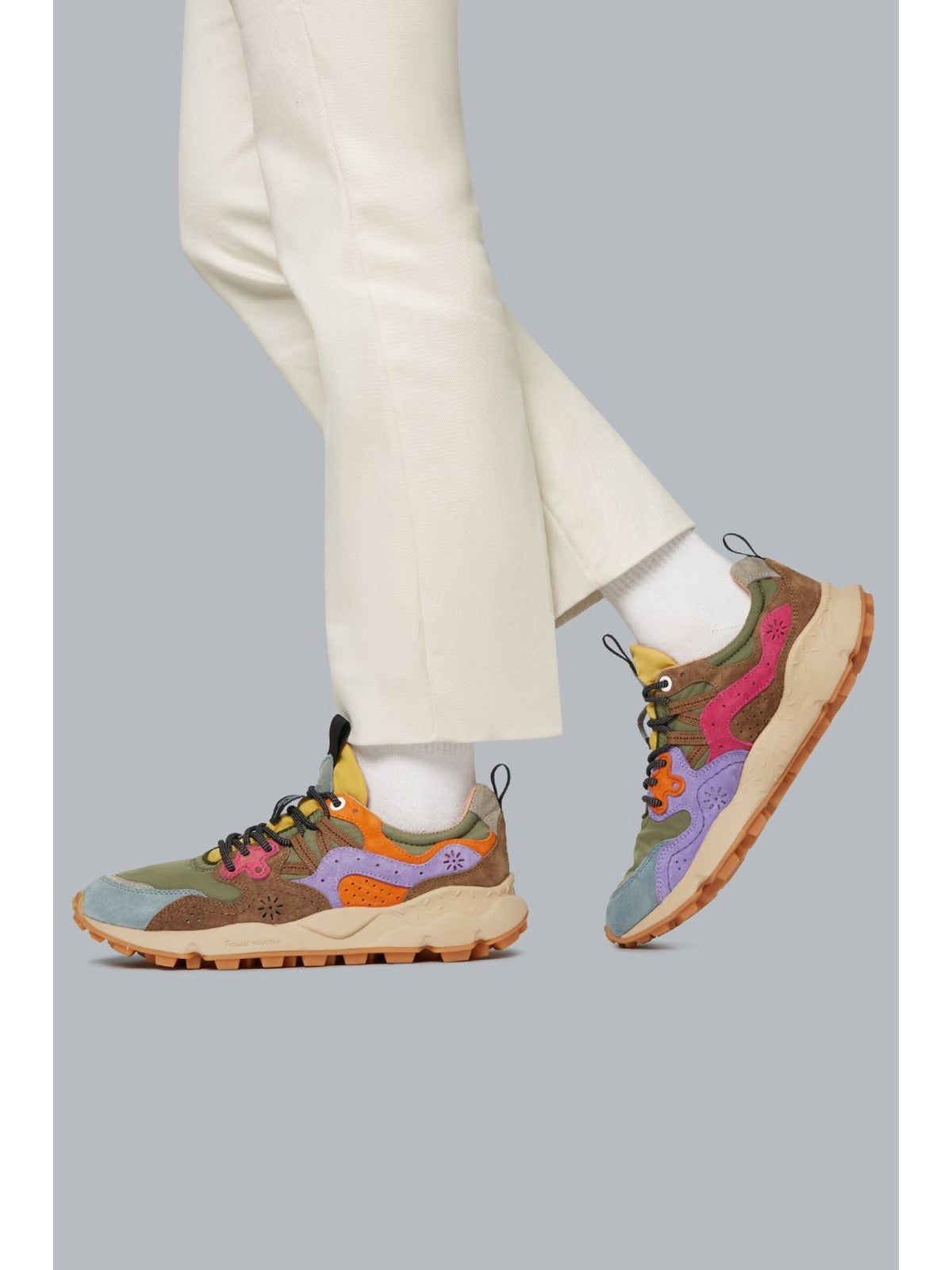 FLOWER MOUNTAIN Sneaker Donna YAMANO 3 UNI SUEDE/NYLON KAKI-MULTI - 2017818-01-2F69