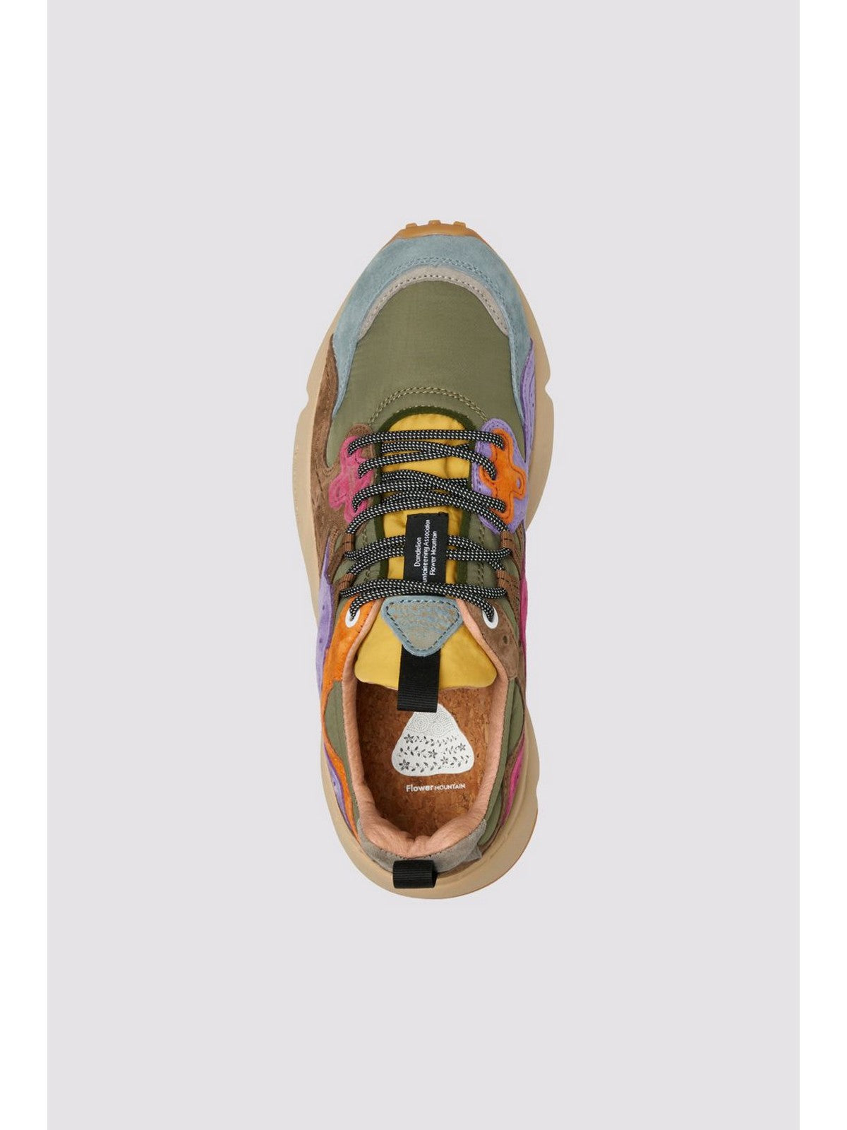 FLOWER MOUNTAIN Sneaker Donna YAMANO 3 UNI SUEDE/NYLON KAKI-MULTI - 2017818-01-2F69