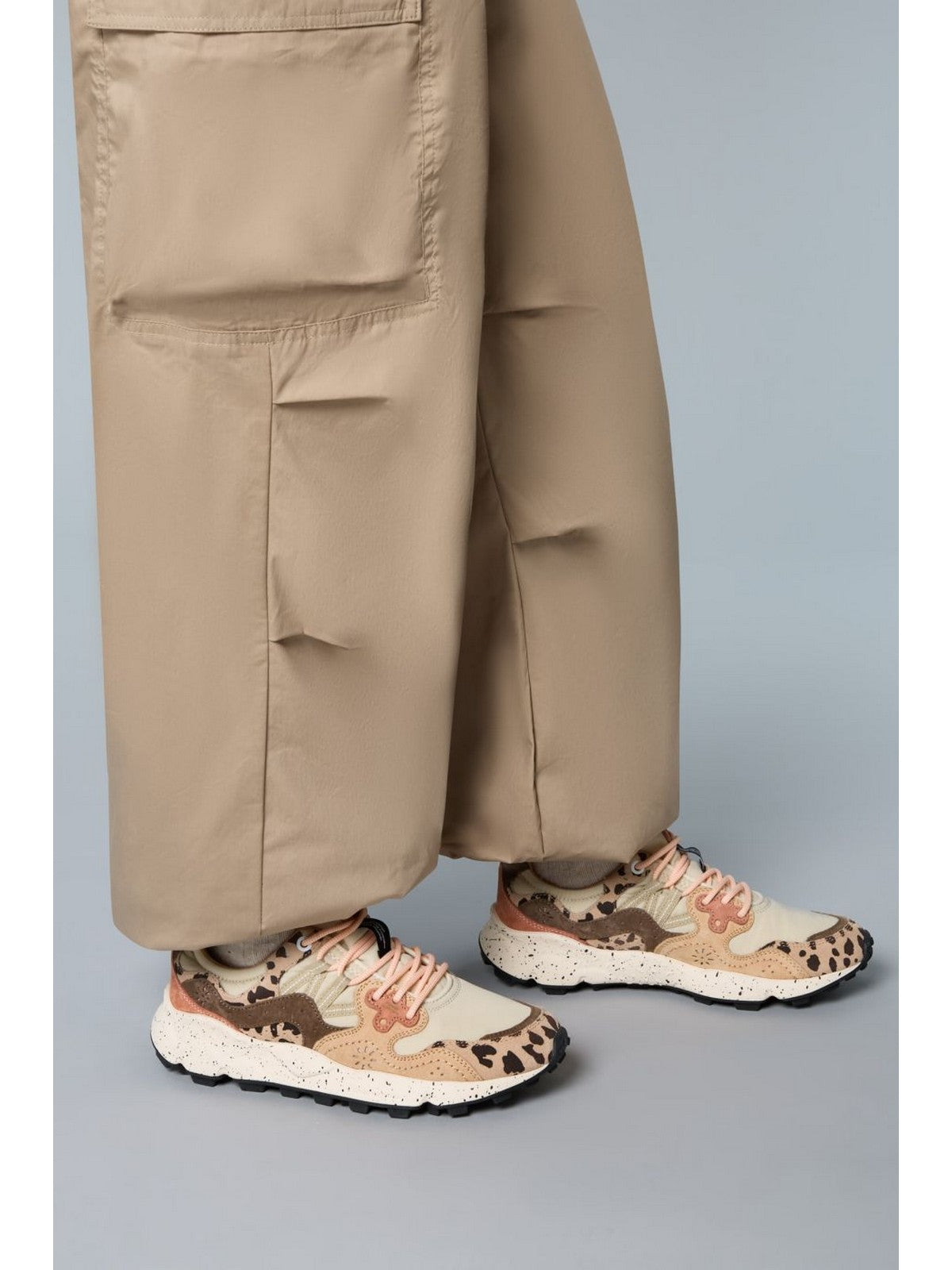 FLOWER MOUNTAIN Sneaker Donna YAMANO 3 UNI SUEDE/PRINT/NYLON BEIGE-MILK-LIGHT BROWN - 2017818-27-1E53